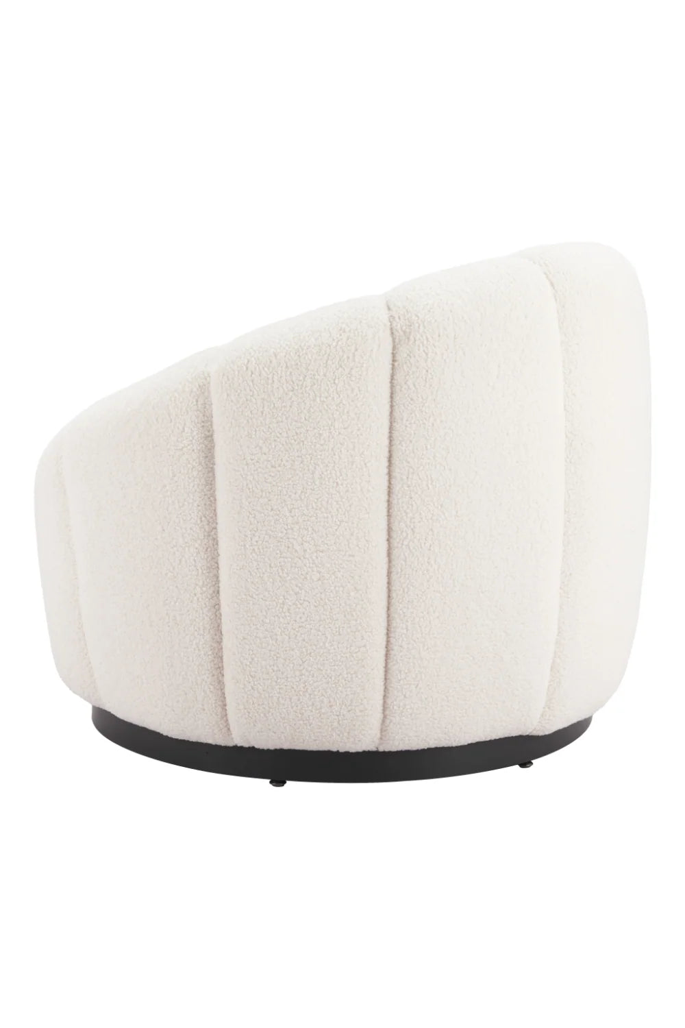 Luxury Cream Shearling Accent Chair Modern Italian Style for Villa