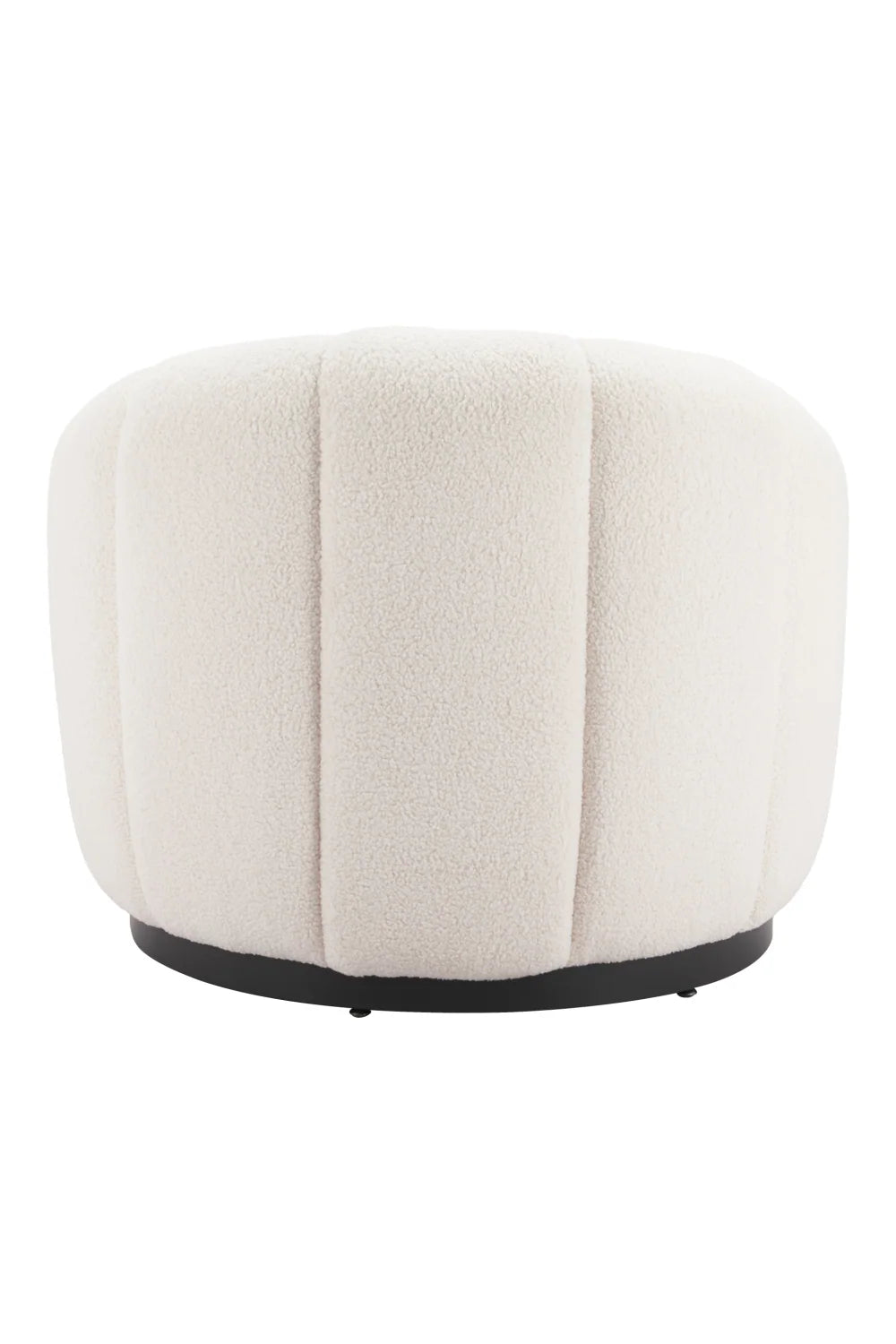 Luxury Cream Shearling Accent Chair Modern Italian Style for Villa