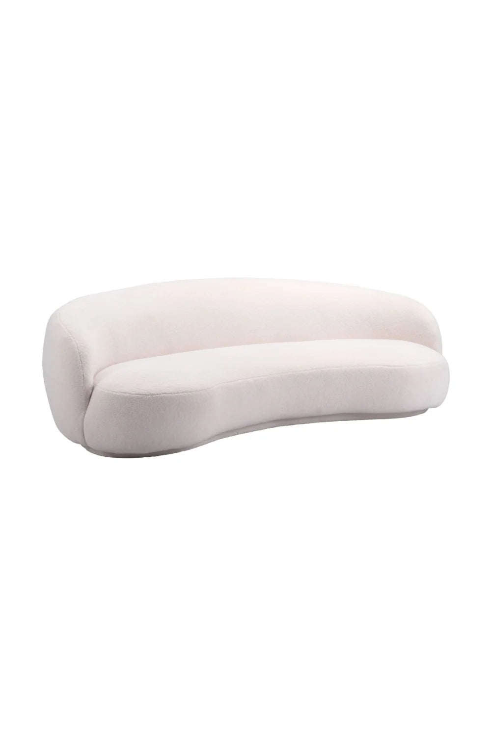Luxury Cream Shearling Curved Sofa Modern Italian Style for Villa