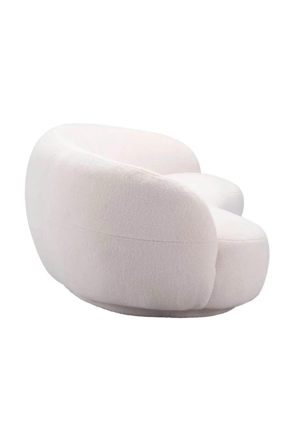Luxury Cream Shearling Curved Sofa Modern Italian Style for Villa