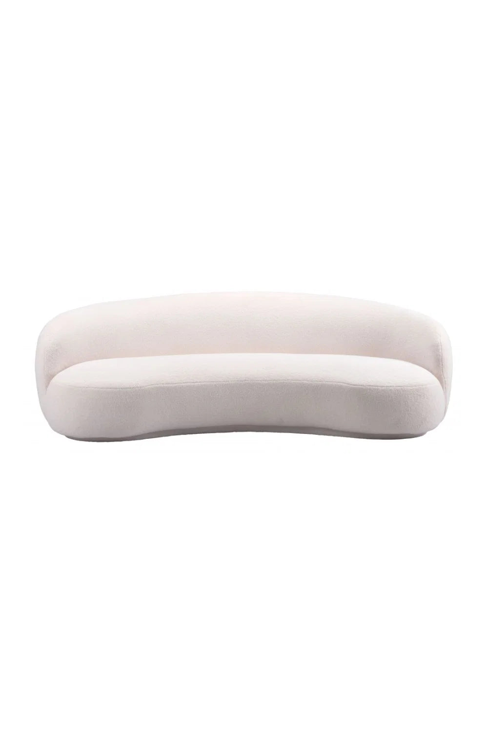 Luxury Cream Shearling Curved Sofa Modern Italian Style for Villa