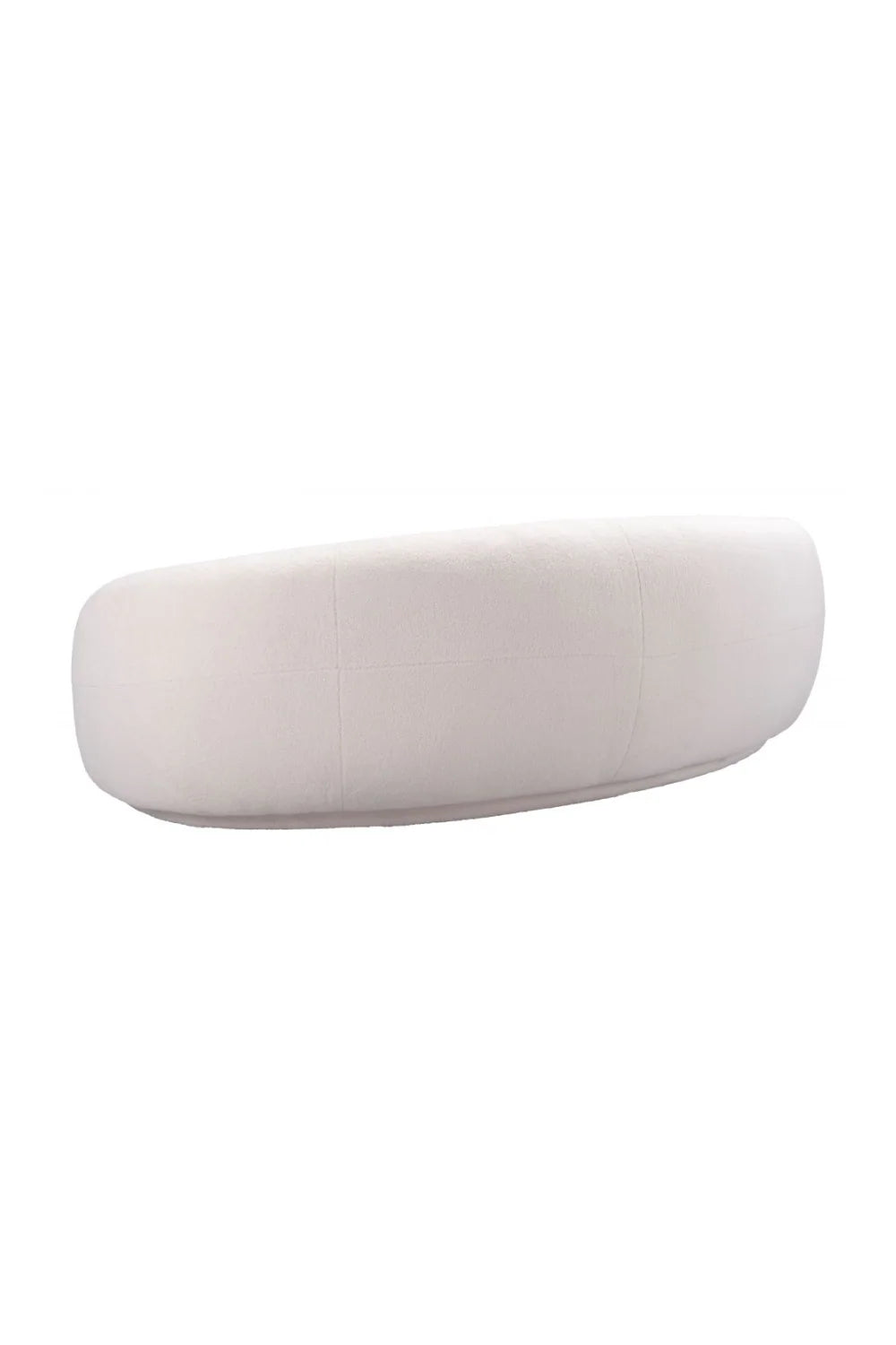 Luxury Cream Shearling Curved Sofa Modern Italian Style for Villa