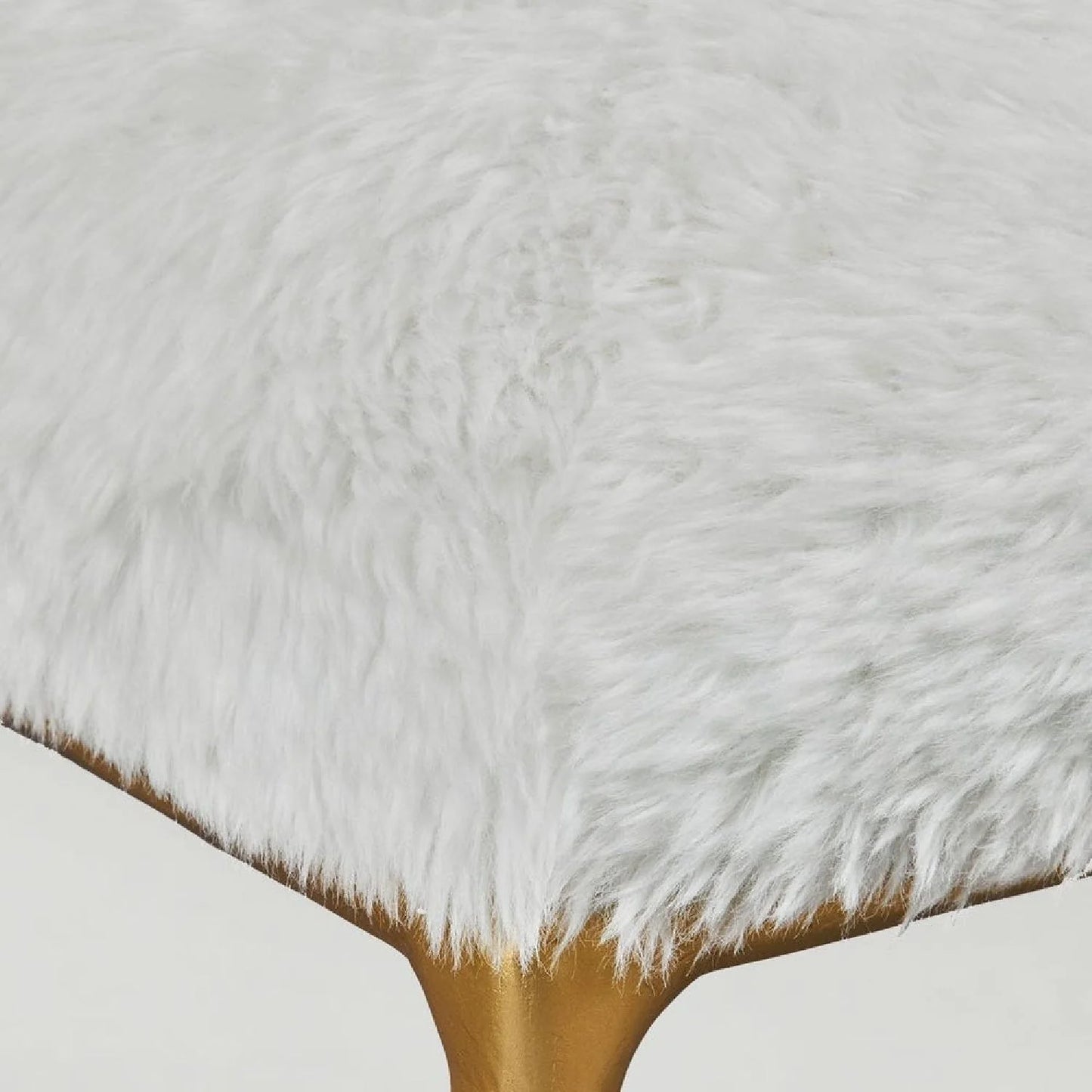 Luxury Cream Sheepskin Bench European Style for Villa
