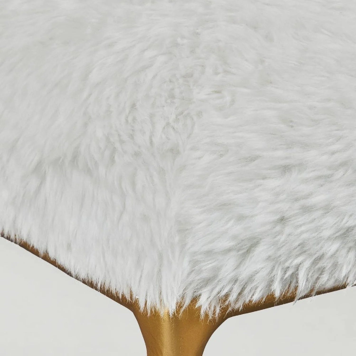 Luxury Cream Sheepskin Bench European Style for Villa