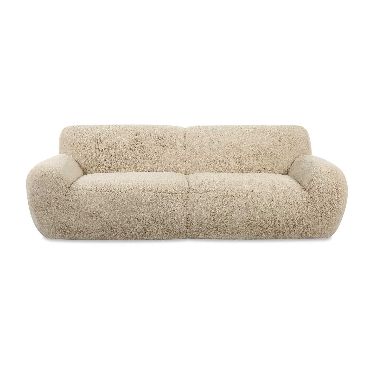 Luxury Cream Sheepskin Sofa Modern Italian Style for Villa