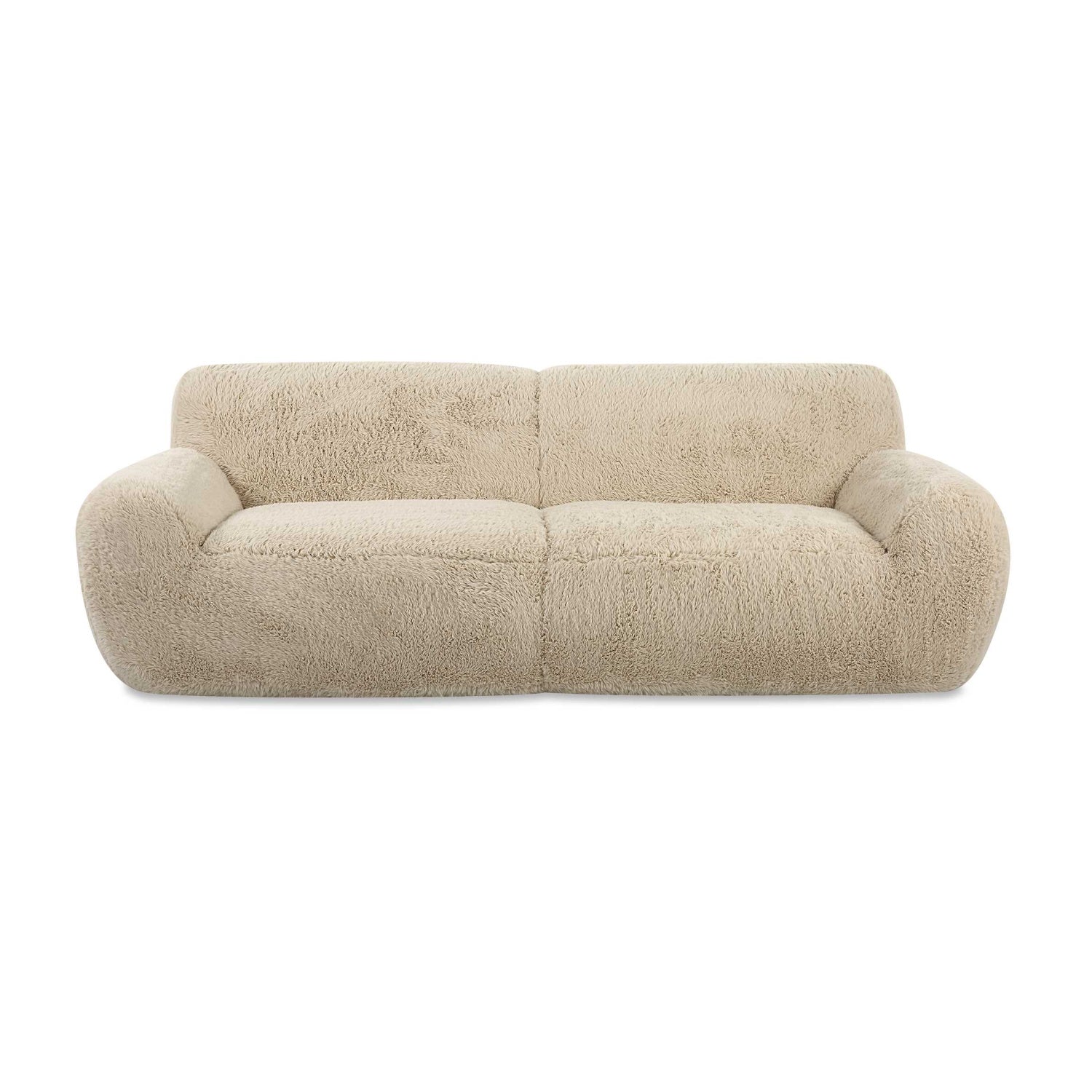 Luxury Cream Sheepskin Sofa Modern Italian Style for Villa