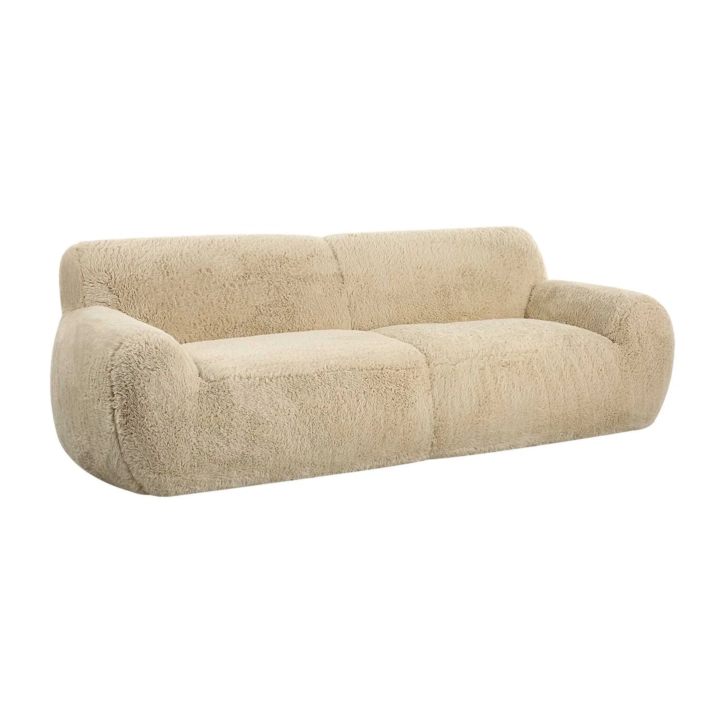 Luxury Cream Sheepskin Sofa Modern Italian Style for Villa