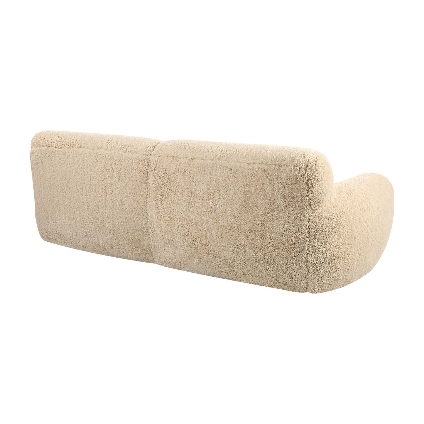 Luxury Cream Sheepskin Sofa Modern Italian Style for Villa