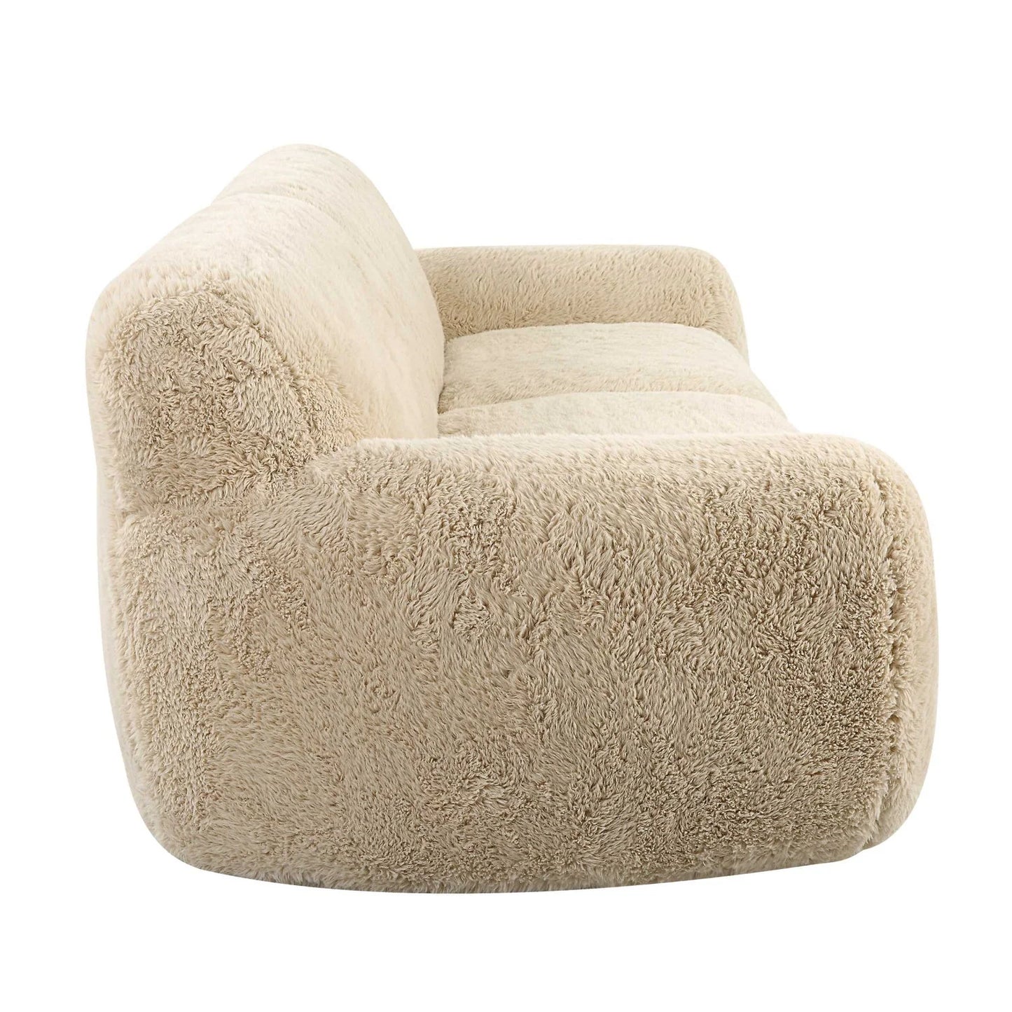 Luxury Cream Sheepskin Sofa Modern Italian Style for Villa