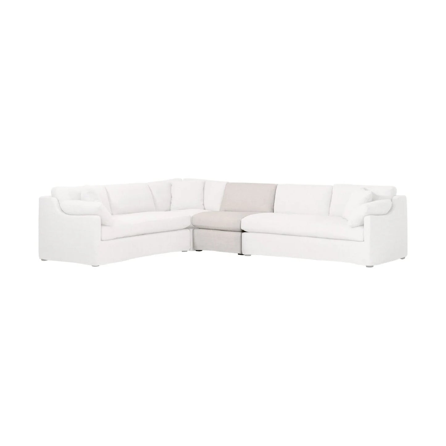 Luxury Cream Skirted Modular Chair Modern Italian Style for Villa