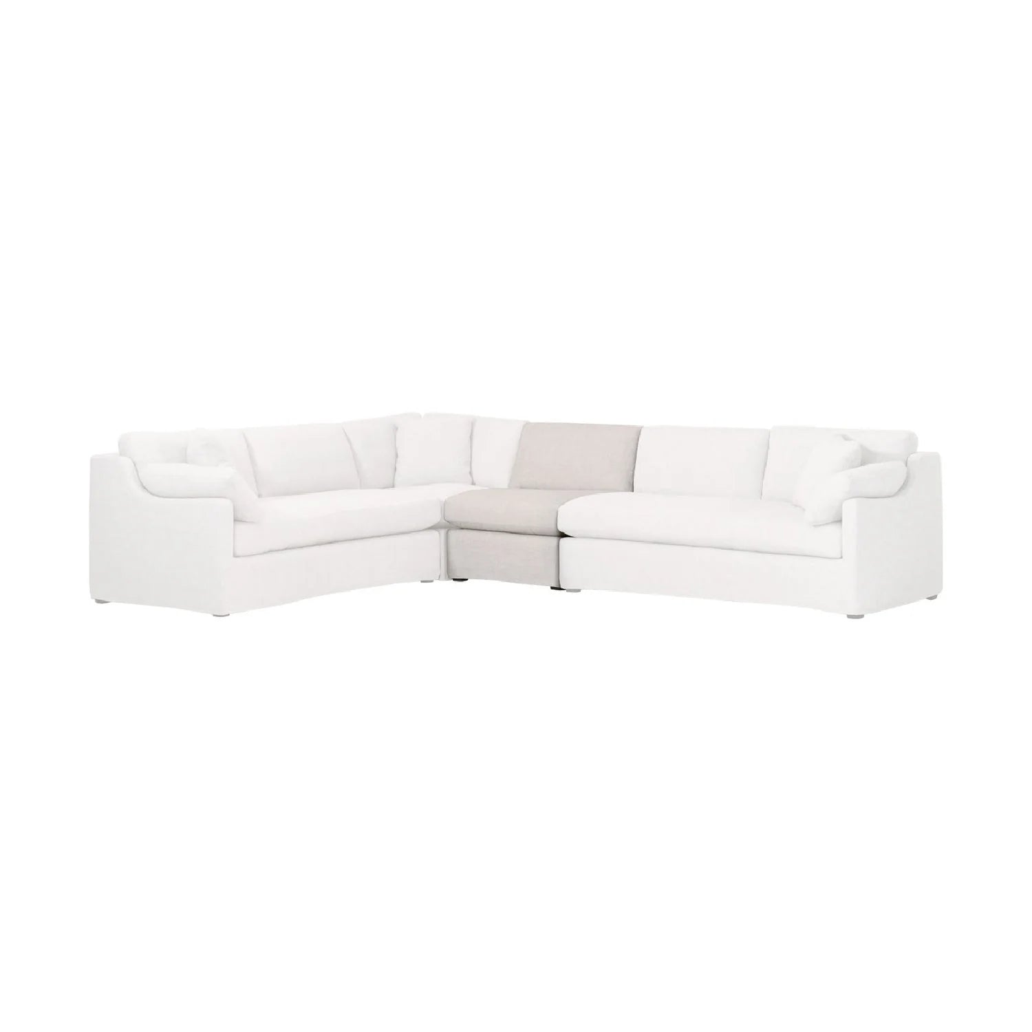 Luxury Cream Skirted Modular Chair Modern Italian Style for Villa