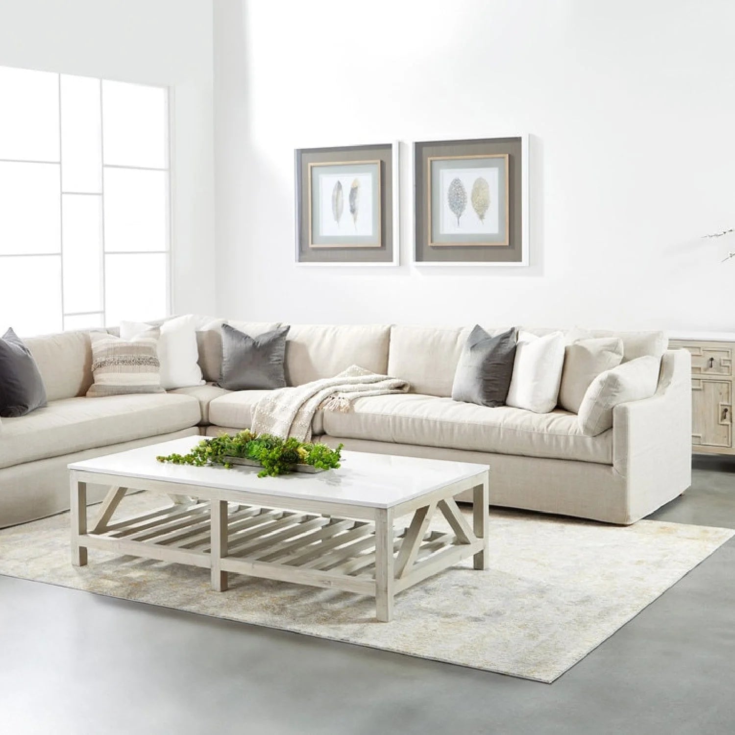 Luxury Cream Skirted Modular Chair Modern Italian Style for Villa