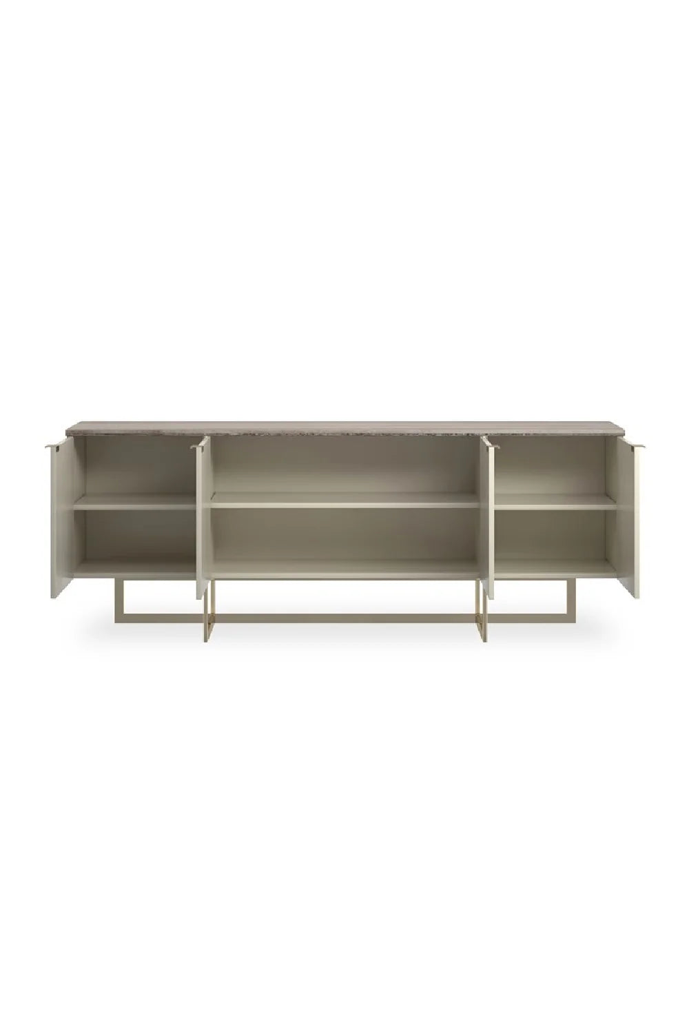 Luxury Cream Stone 4-Door Sideboard European Style for Villa