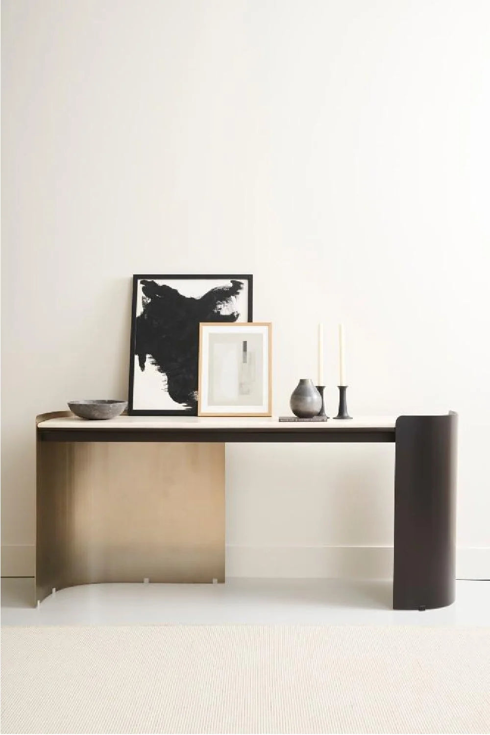 Luxury Cream Travertine Modern Desk European Style for Villa
