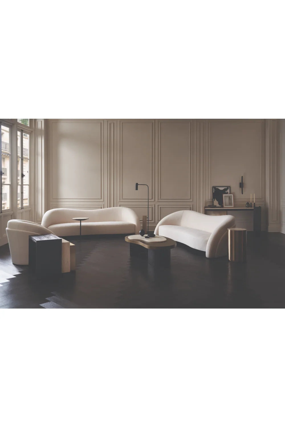 Luxury Cream Travertine Modern Desk European Style for Villa