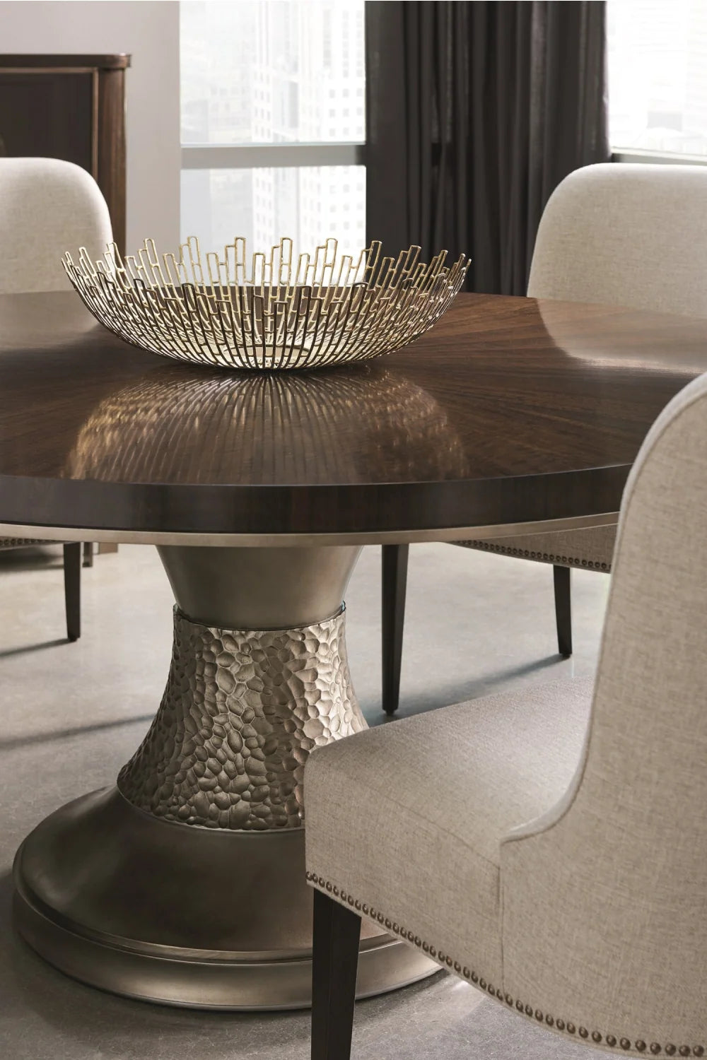 Luxury Cream Upholstered Modern Dining Chair European Style for Villa