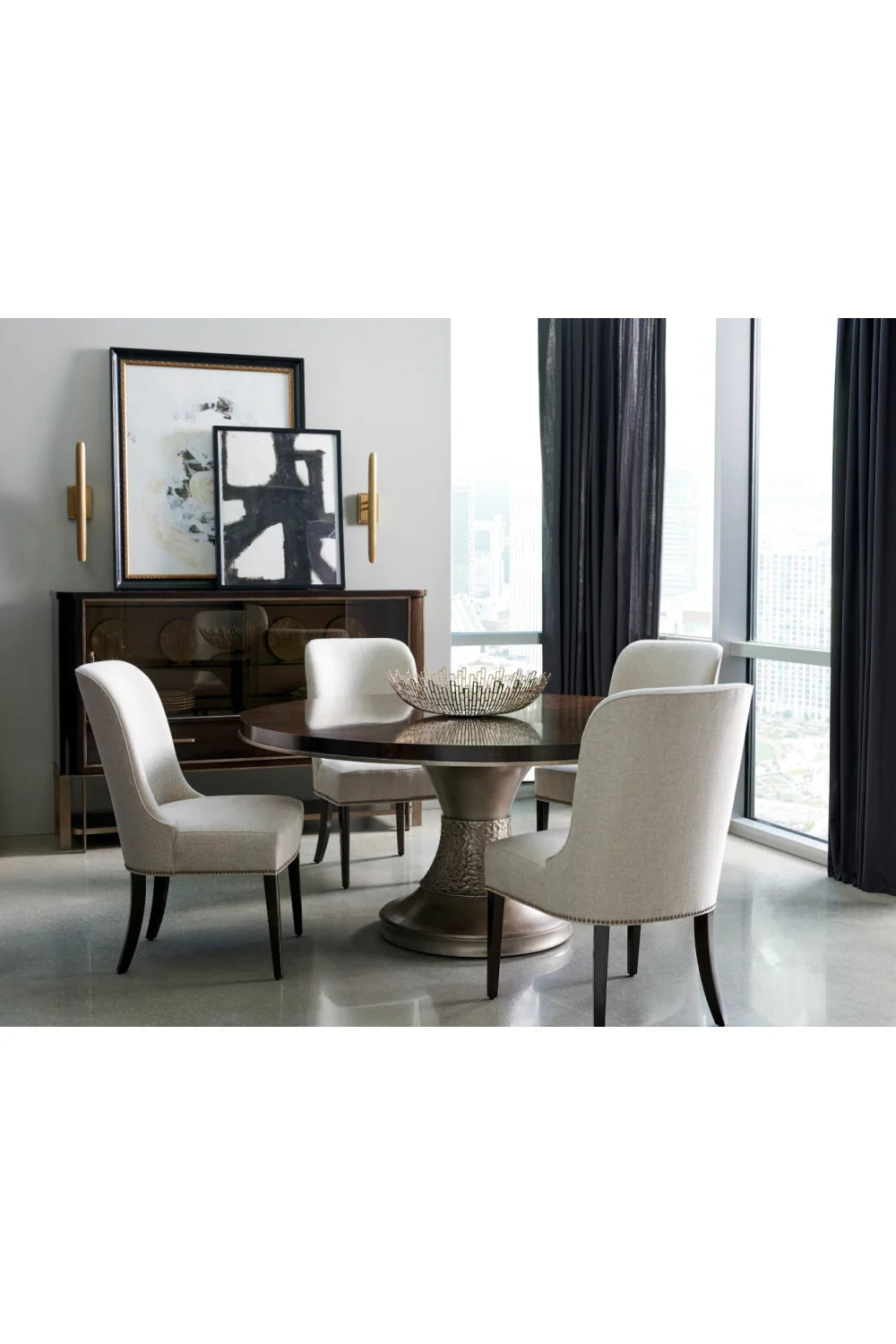 Luxury Cream Upholstered Modern Dining Chair European Style for Villa