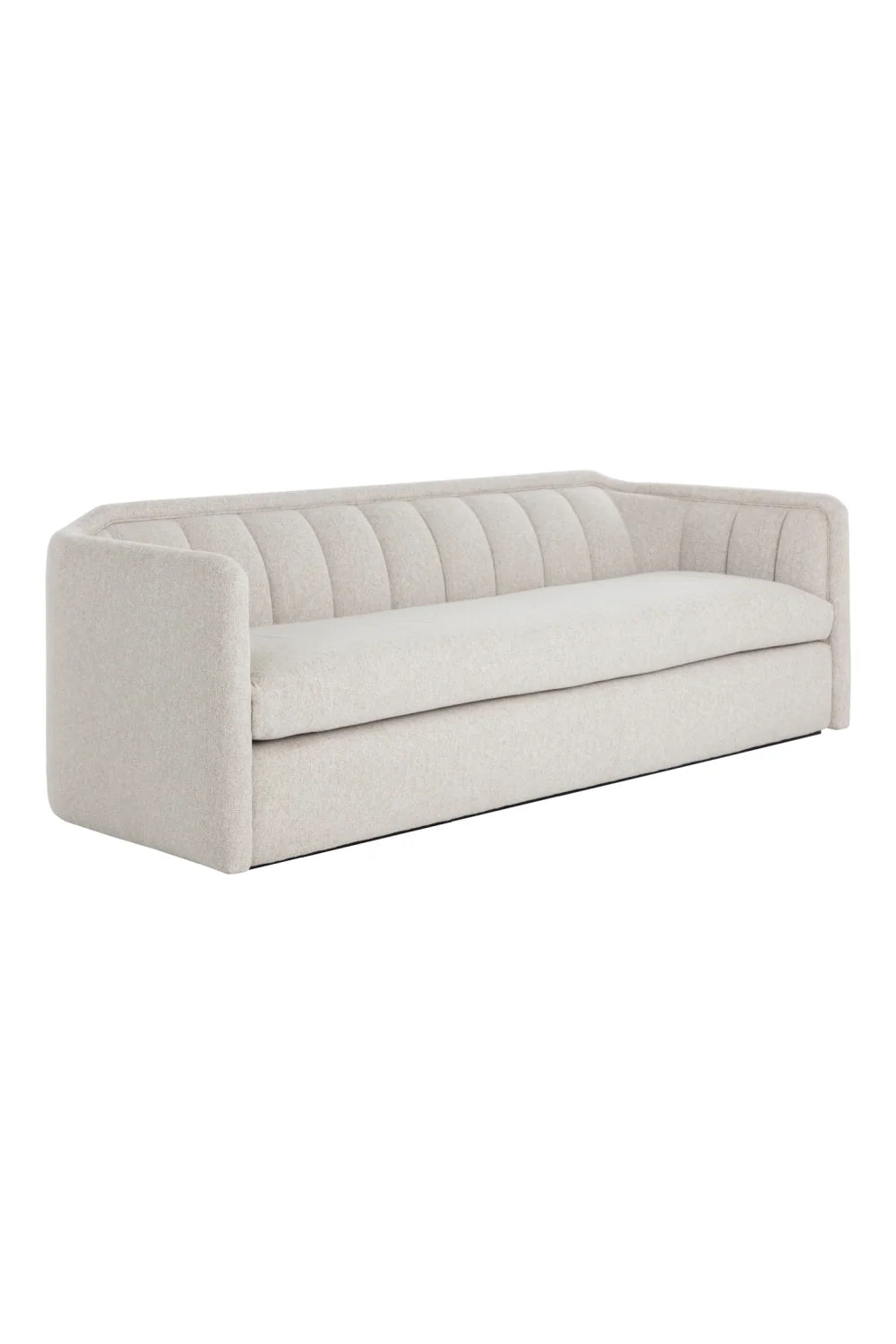 Luxury Cream Vertical Tufted Sofa Modern Italian Style for Villa