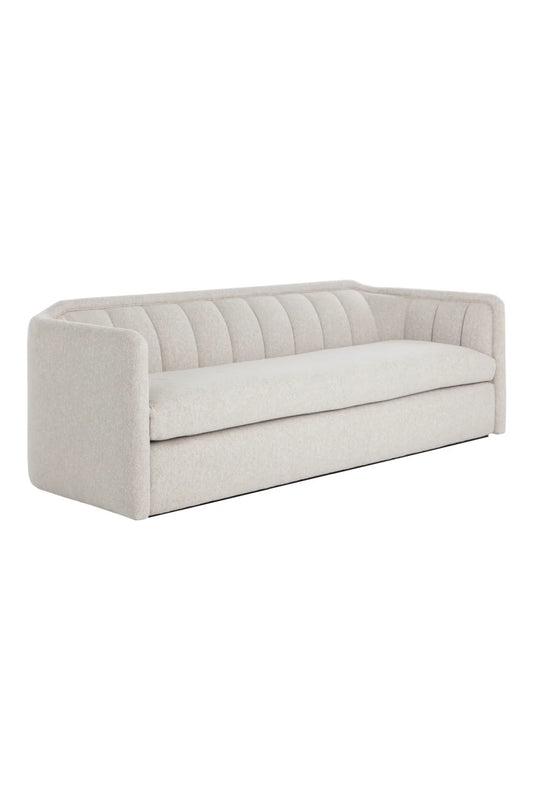 Luxury Cream Vertical Tufted Sofa Modern Italian Style for Villa