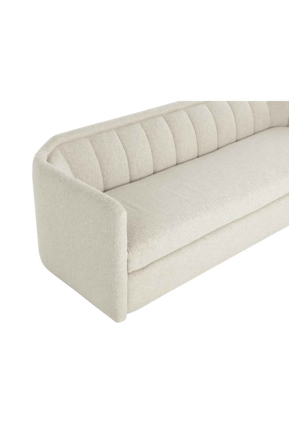 Luxury Cream Vertical Tufted Sofa Modern Italian Style for Villa