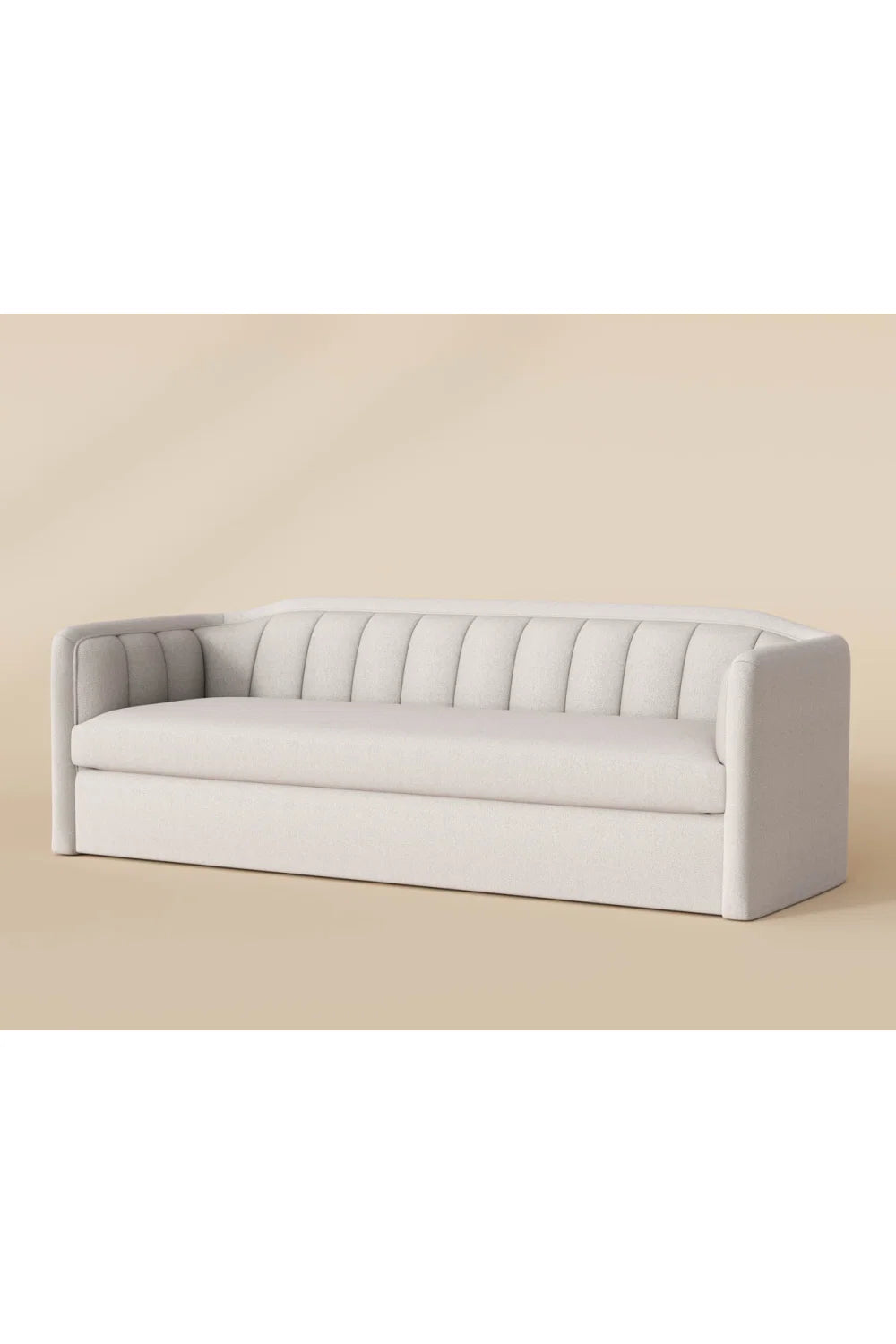 Luxury Cream Vertical Tufted Sofa Modern Italian Style for Villa