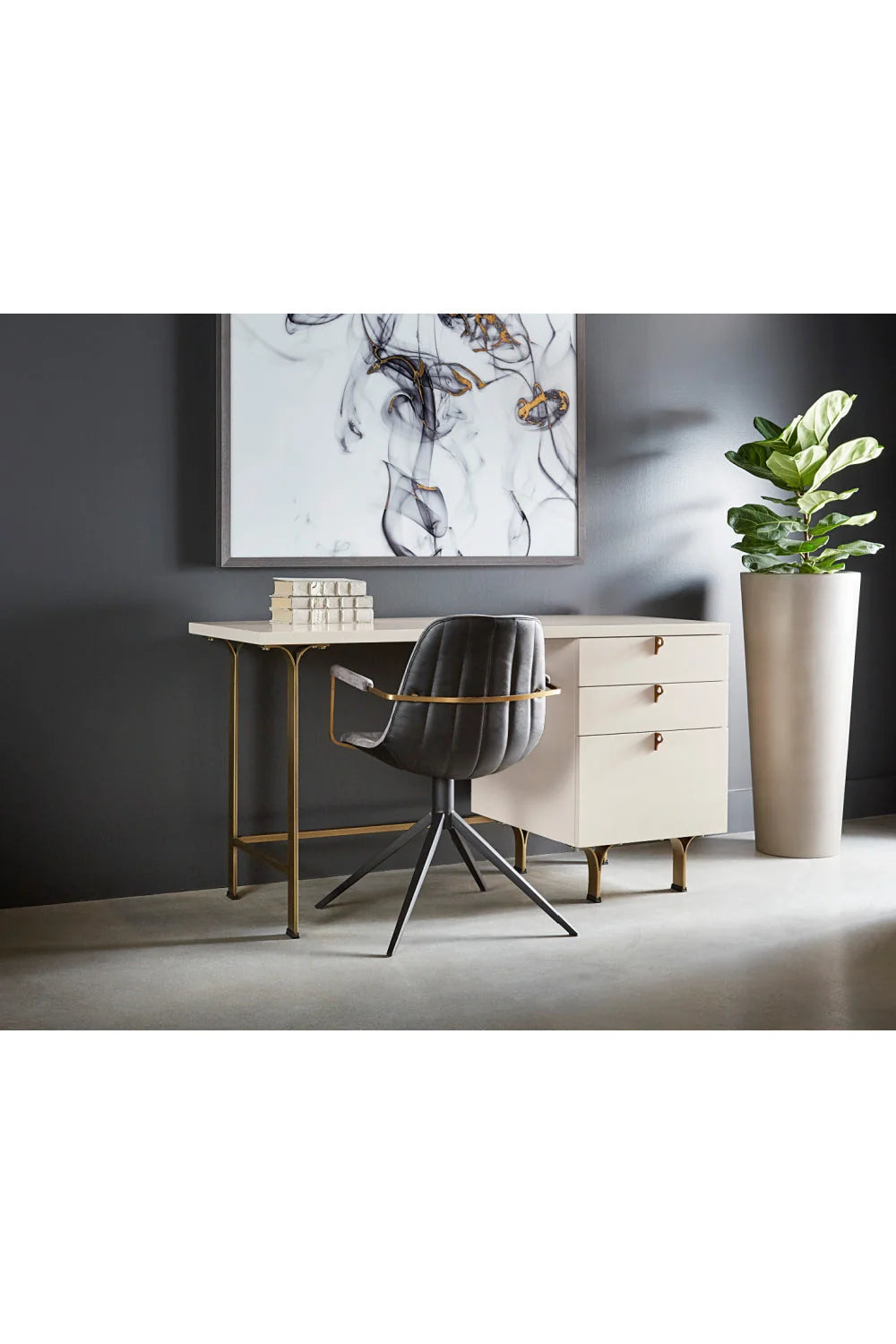 Luxury Cream Wooden Modern Desk European Style for Villa