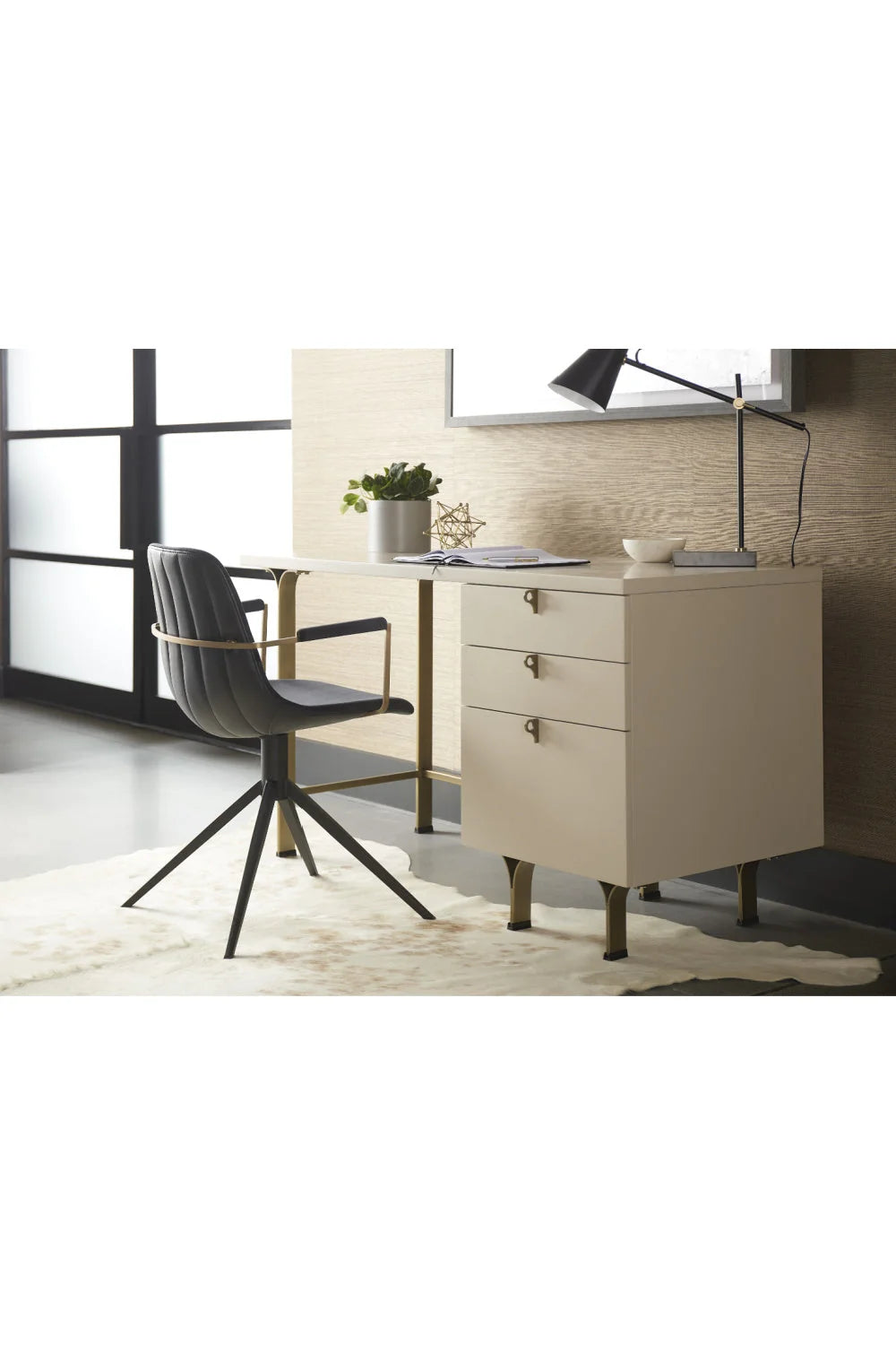 Luxury Cream Wooden Modern Desk European Style for Villa