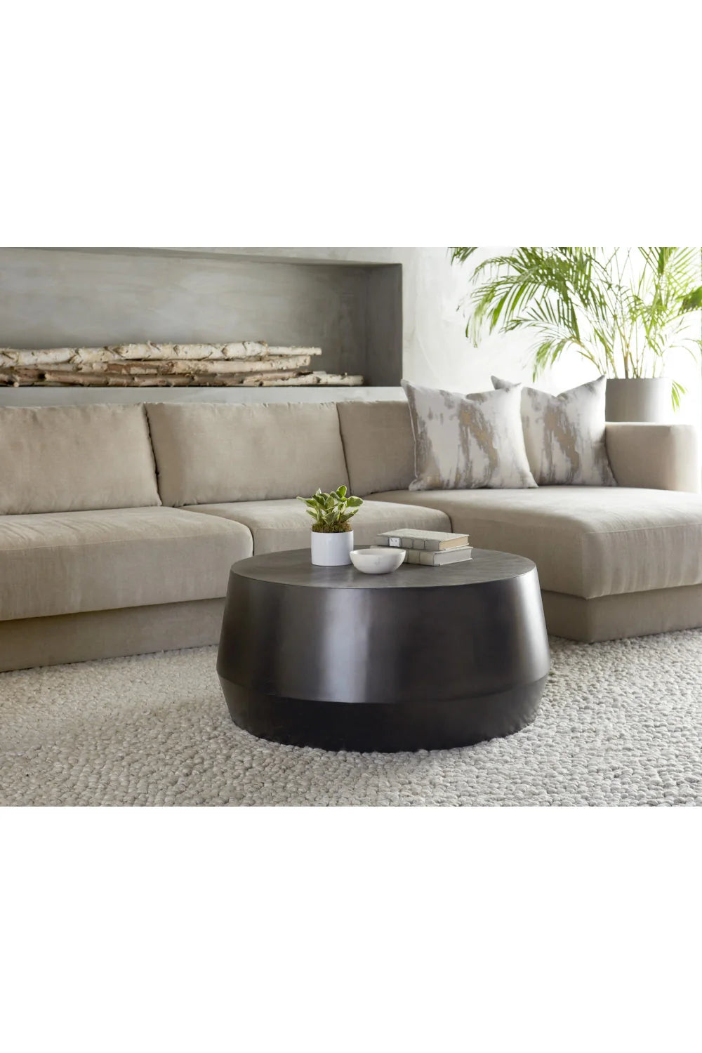 Luxury Creed Etched Aluminium Coffee Table Modern Italian Style for Villa