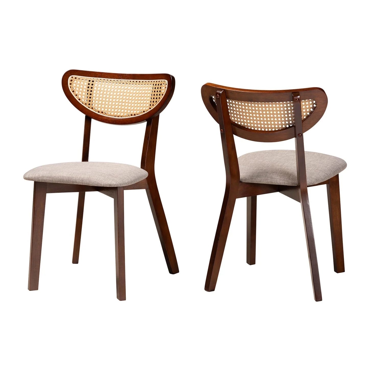 Luxury Crescent Rattan Dining Chairs European Style for Villa