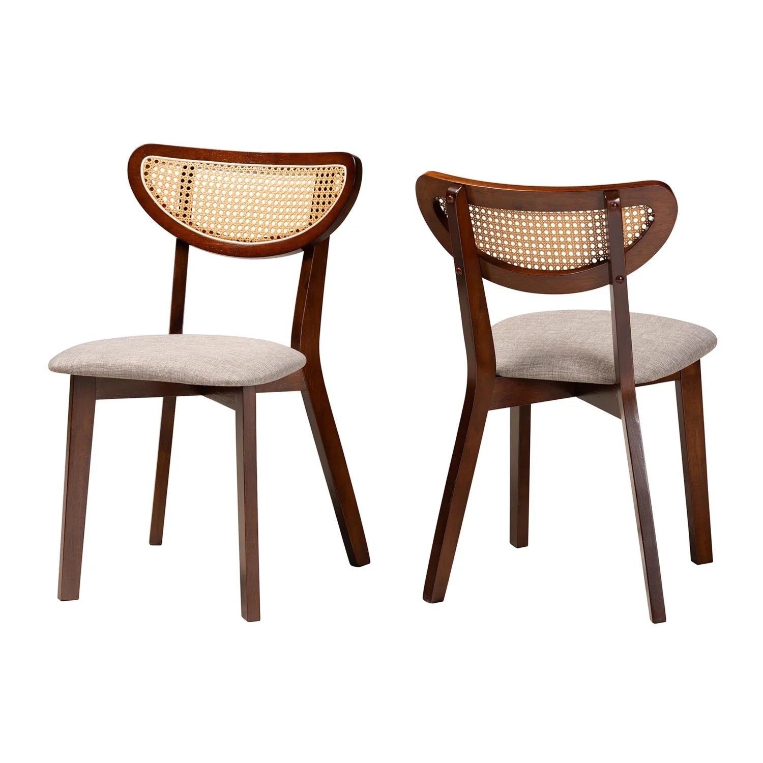 Luxury Crescent Rattan Dining Chairs European Style for Villa