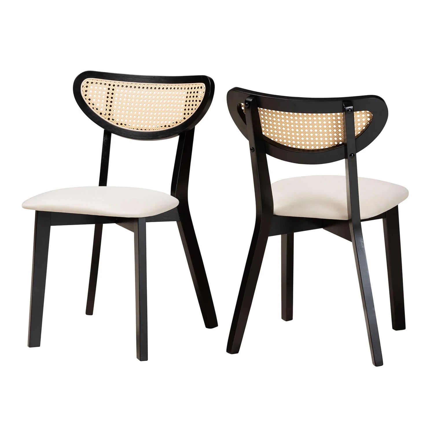 Luxury Crescent Rattan Dining Chairs European Style for Villa