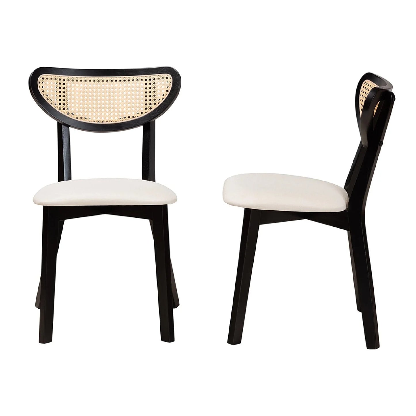 Luxury Crescent Rattan Dining Chairs European Style for Villa