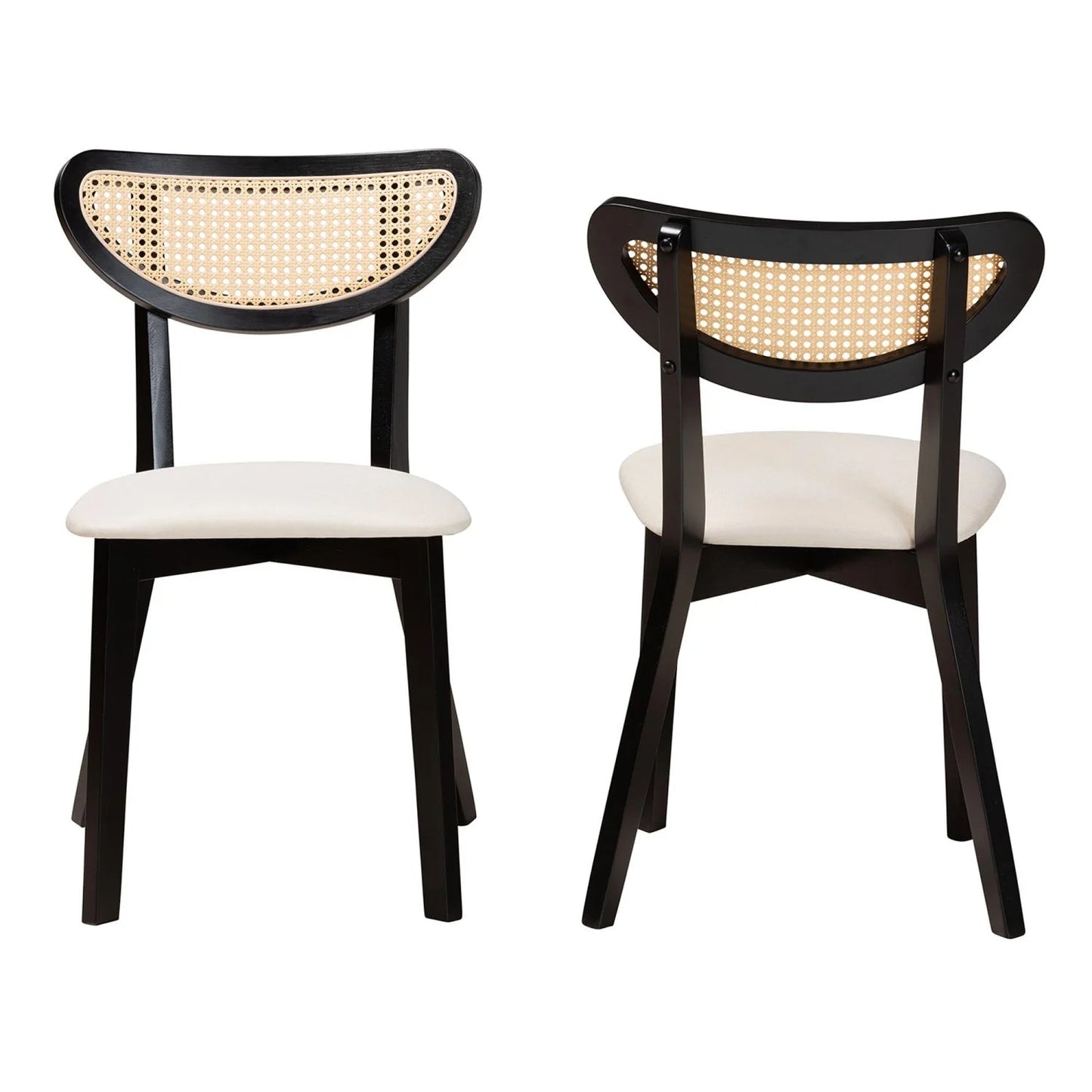 Luxury Crescent Rattan Dining Chairs European Style for Villa