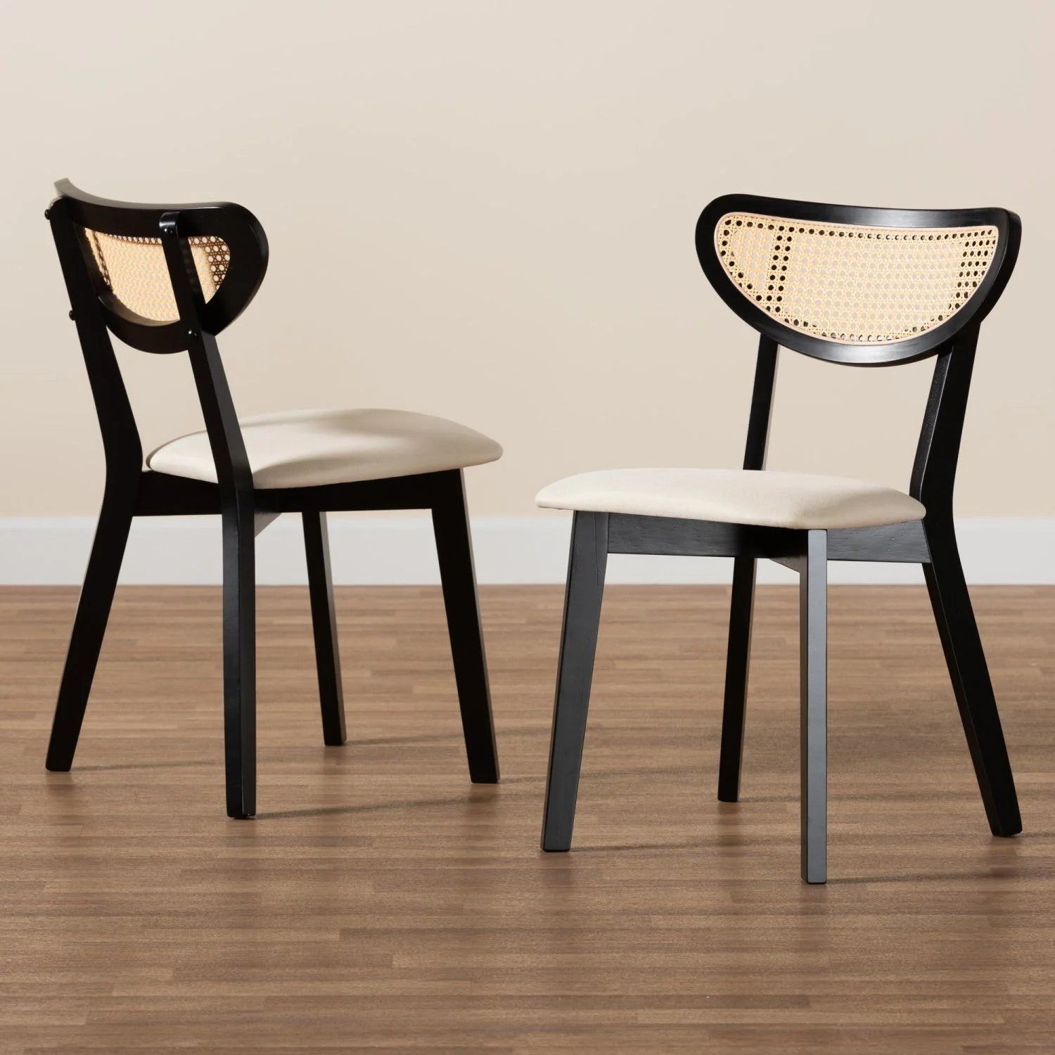 Luxury Crescent Rattan Dining Chairs European Style for Villa