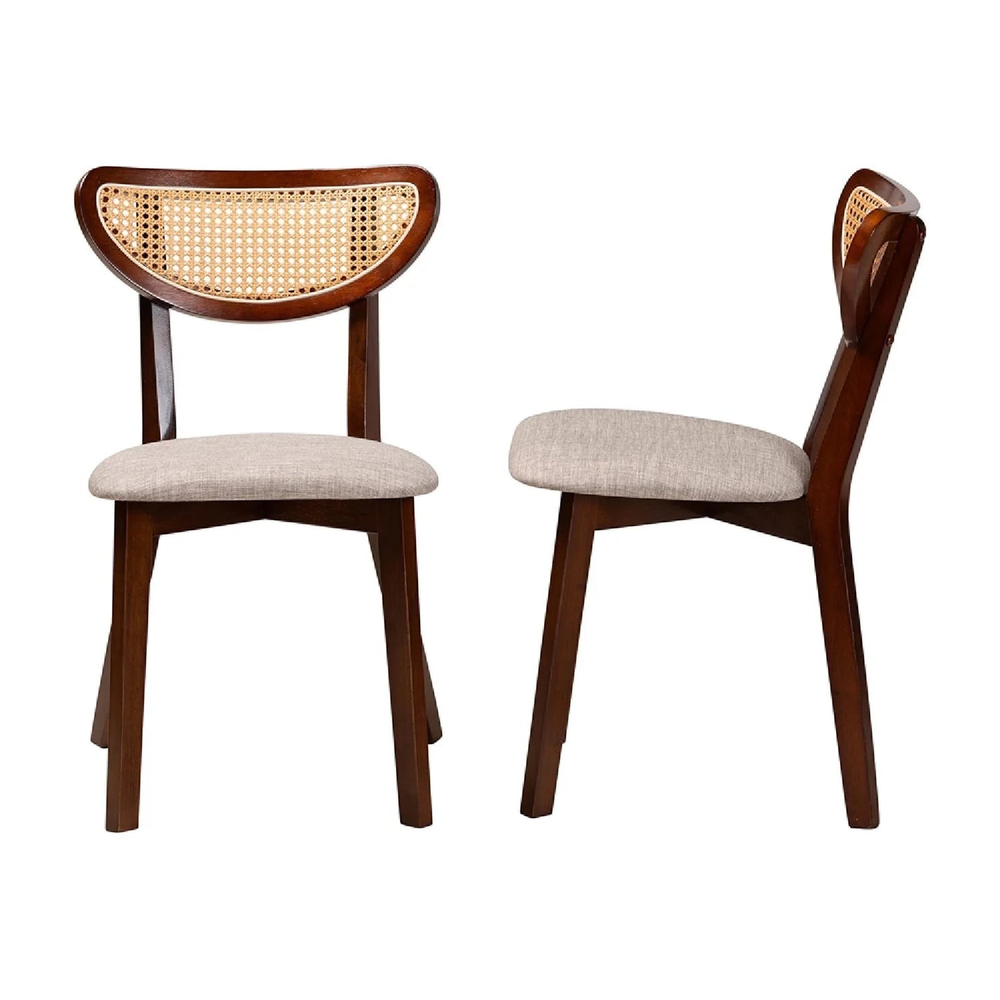 Luxury Crescent Rattan Dining Chairs European Style for Villa