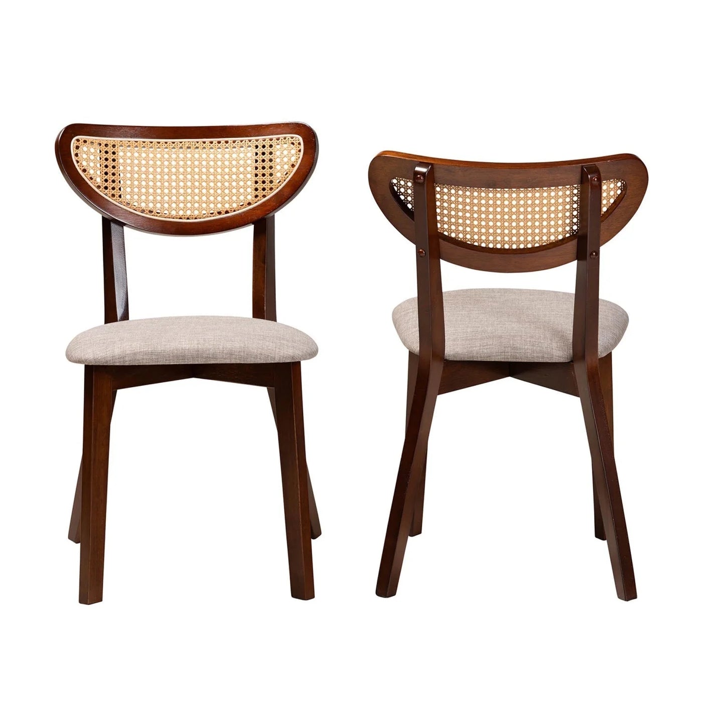 Luxury Crescent Rattan Dining Chairs European Style for Villa