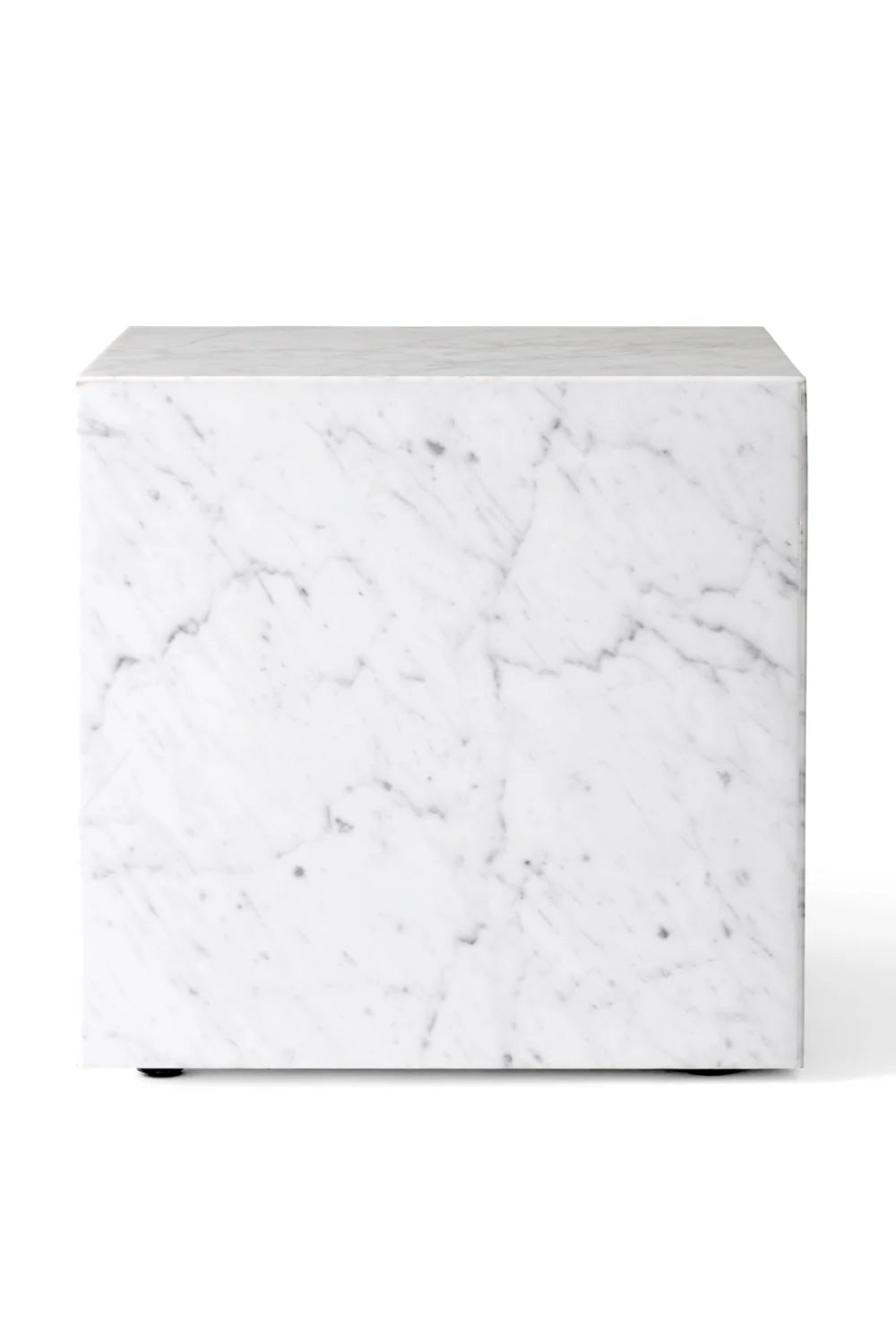 Luxury Cubic Marble Plinth Side Table Modern Italian Style for Villa