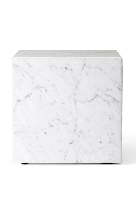 Luxury Cubic Marble Plinth Side Table Modern Italian Style for Villa
