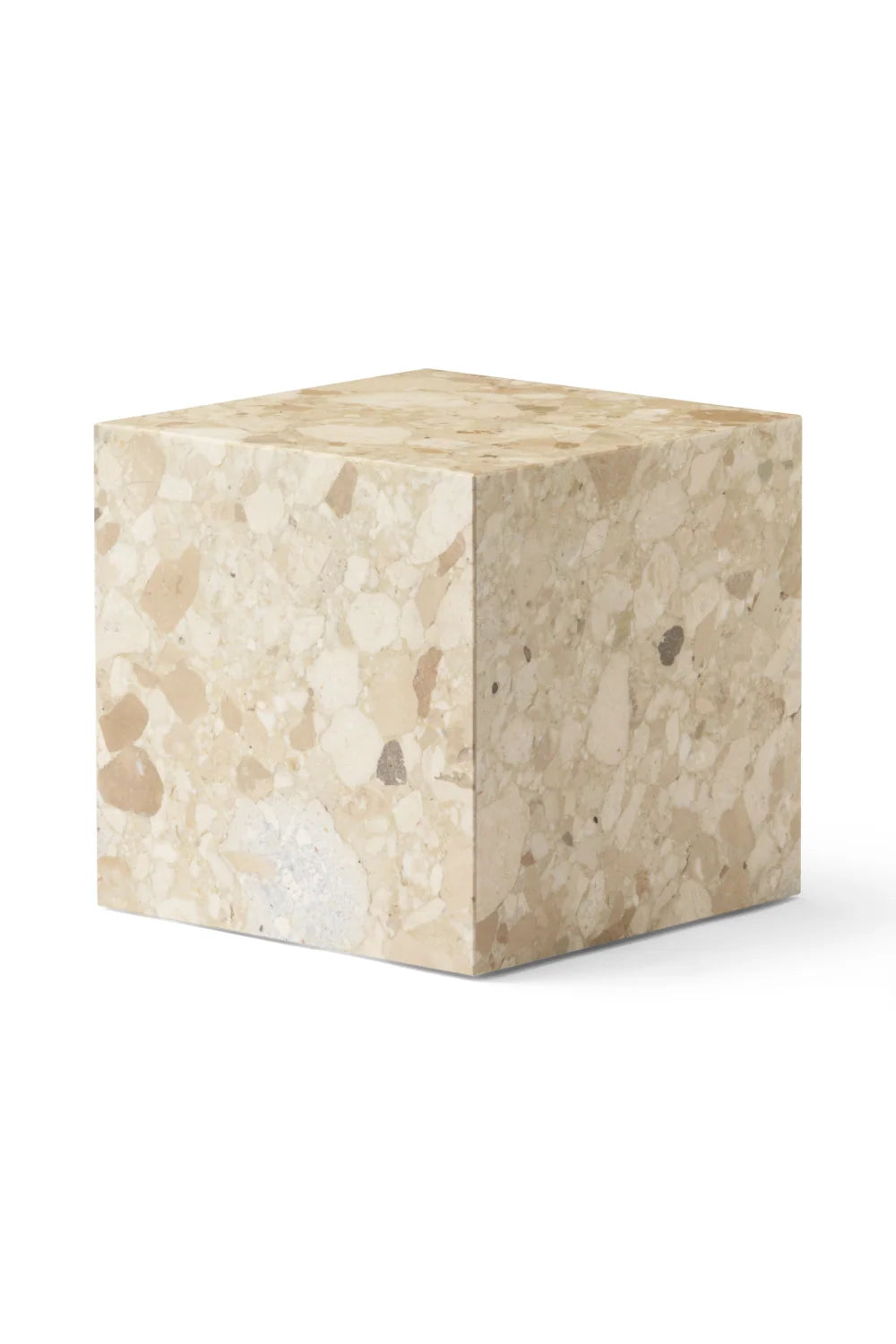 Luxury Cubic Marble Plinth Side Table Modern Italian Style for Villa