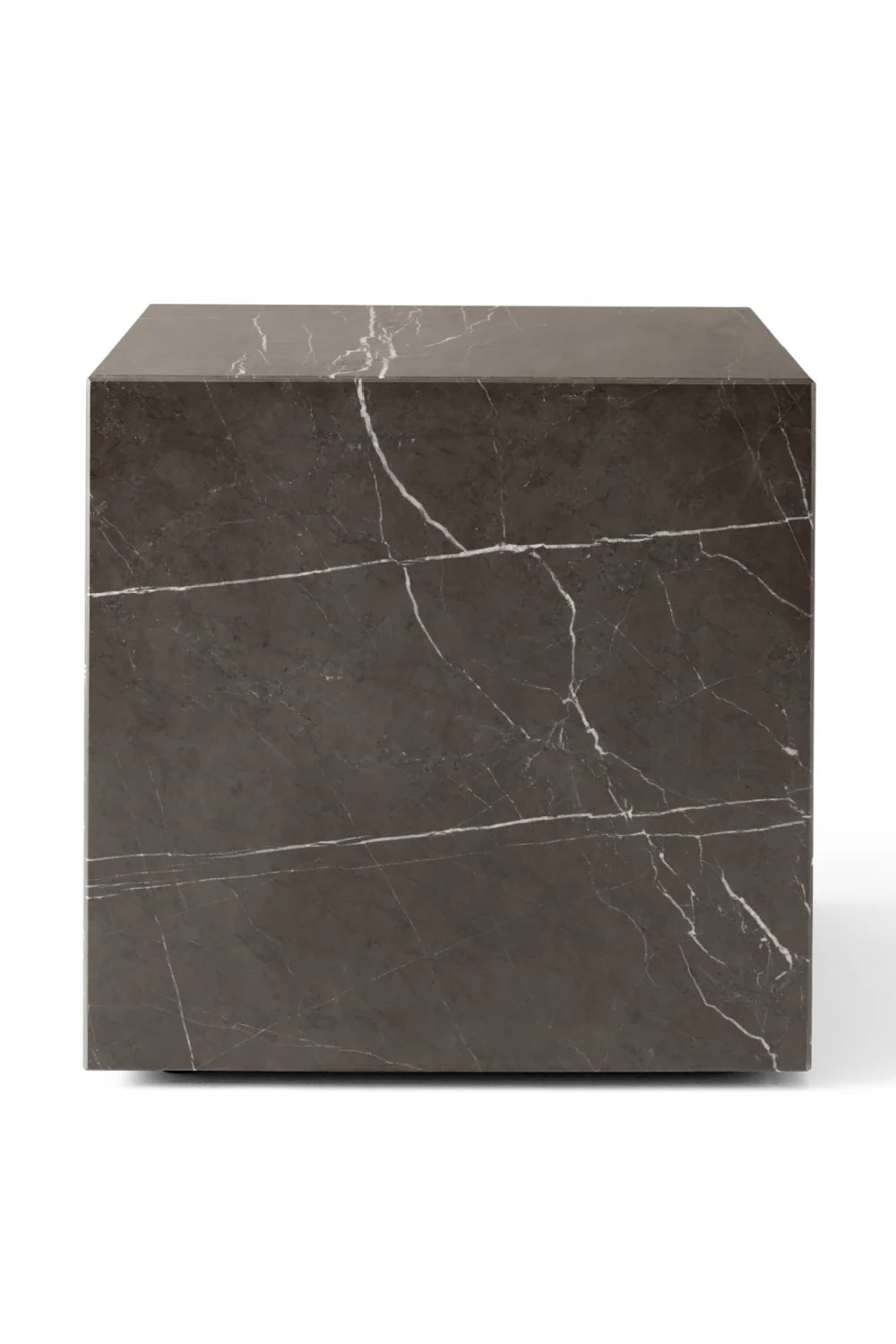 Luxury Cubic Marble Plinth Side Table Modern Italian Style for Villa