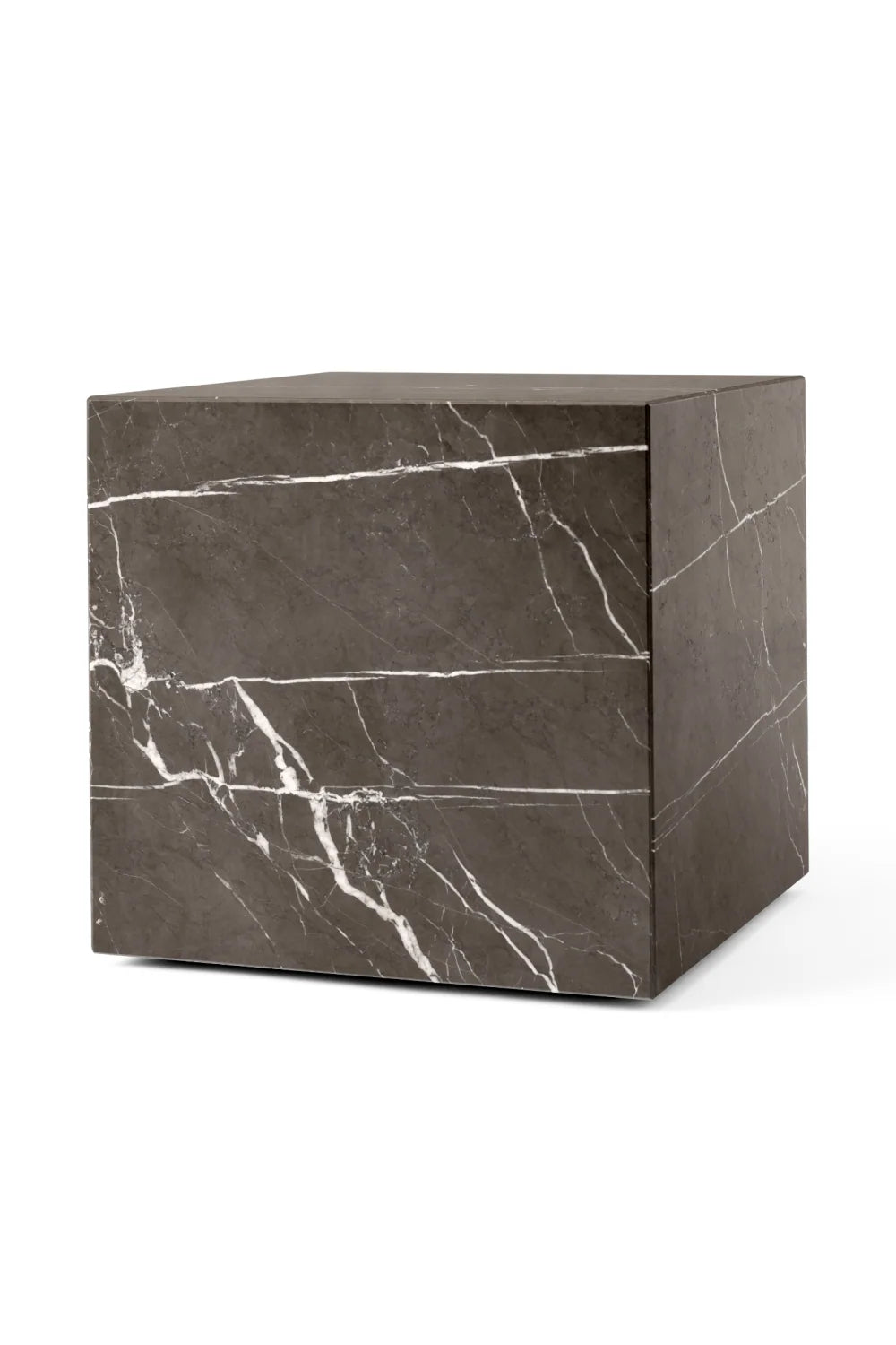 Luxury Cubic Marble Plinth Side Table Modern Italian Style for Villa