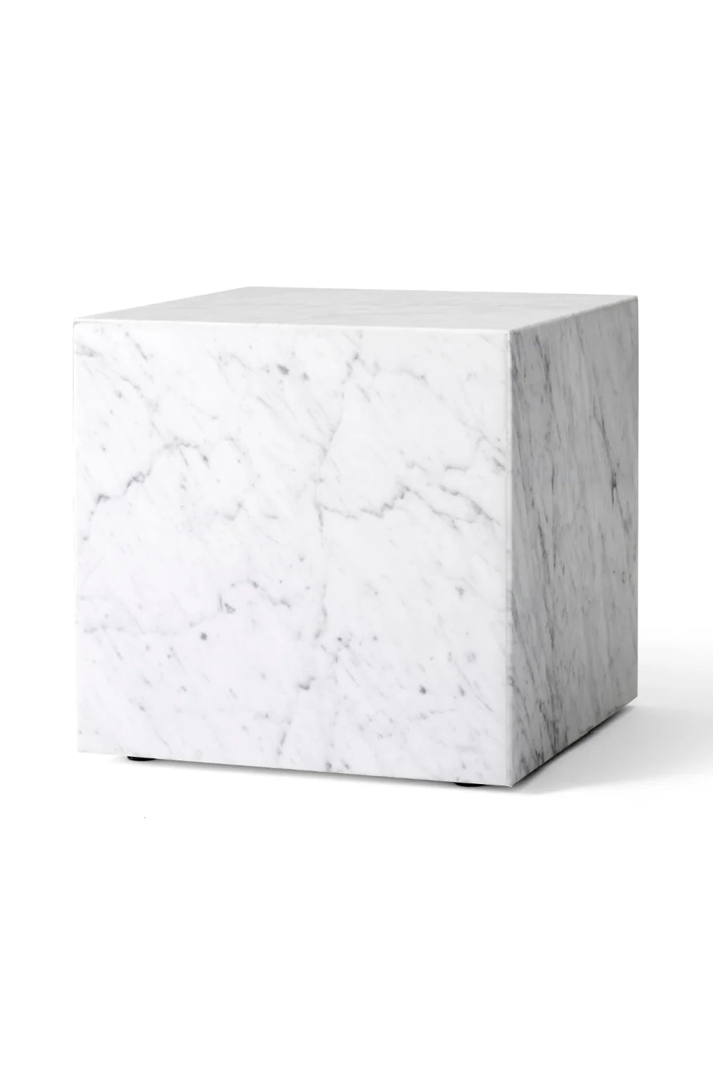 Luxury Cubic Marble Plinth Side Table Modern Italian Style for Villa