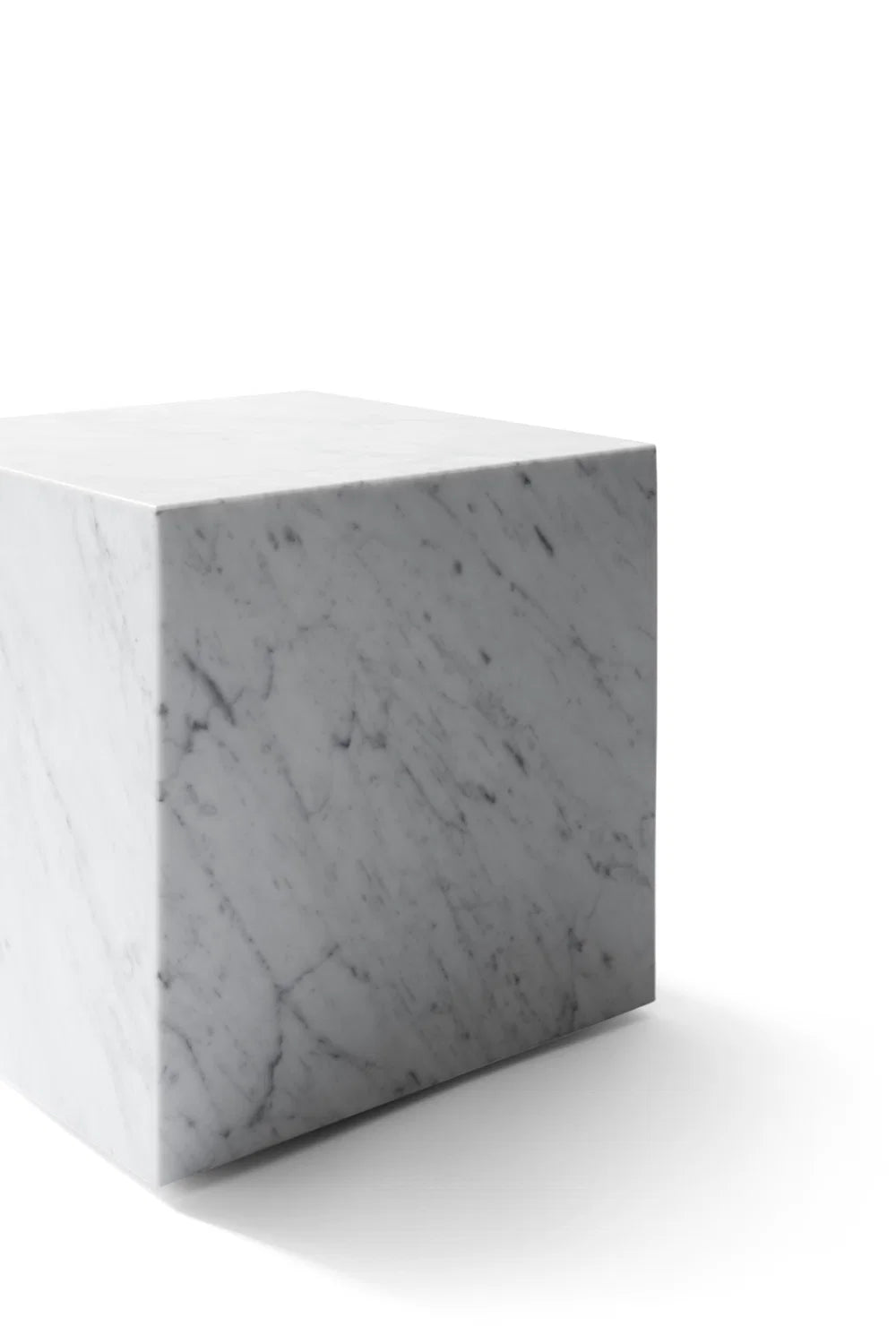 Luxury Cubic Marble Plinth Side Table Modern Italian Style for Villa