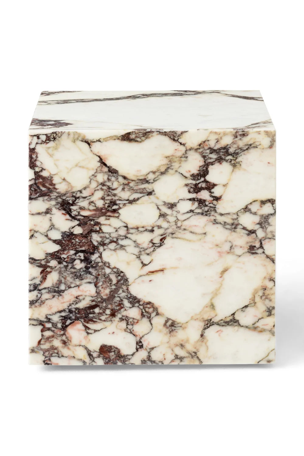 Luxury Cubic Marble Plinth Side Table Modern Italian Style for Villa