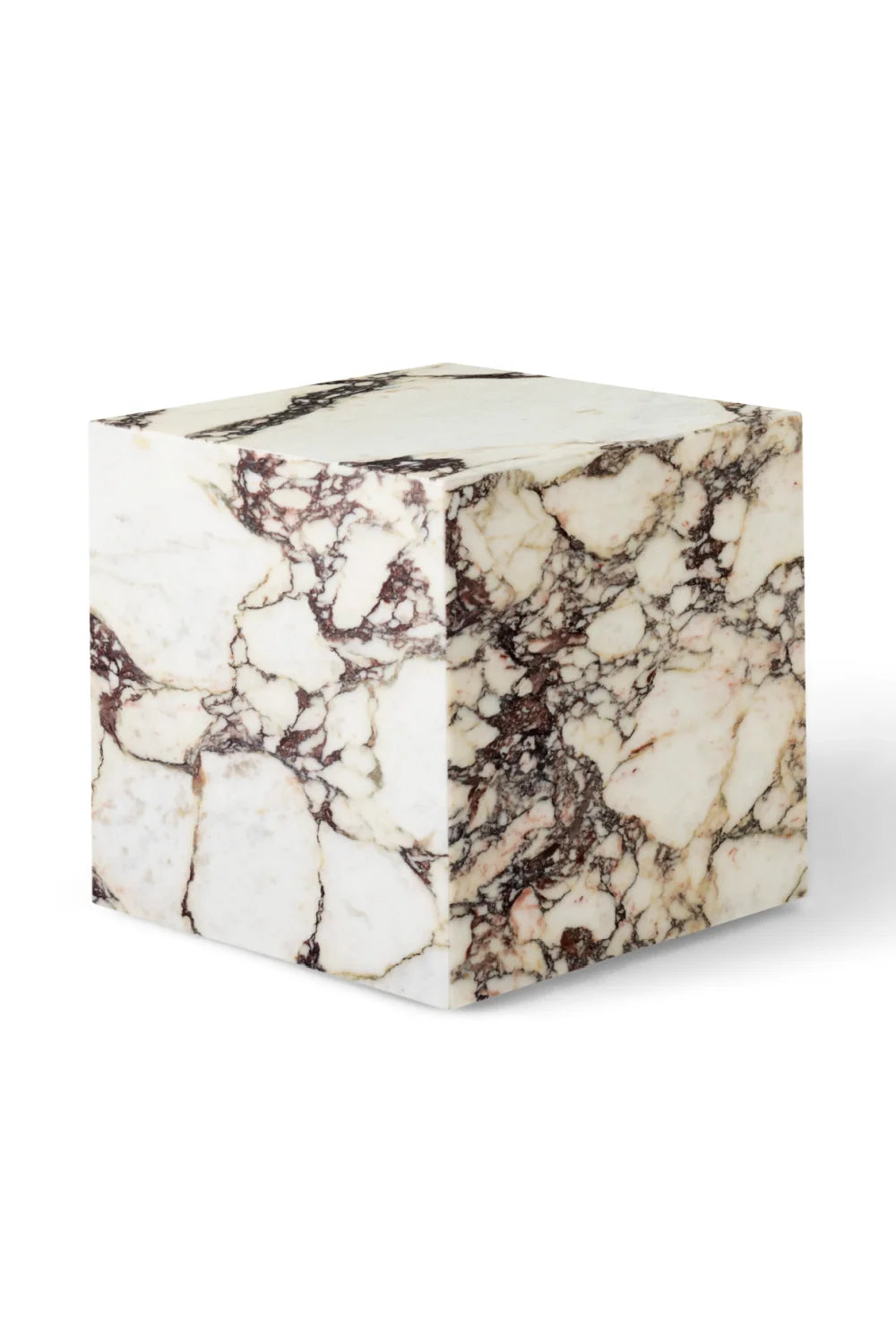 Luxury Cubic Marble Plinth Side Table Modern Italian Style for Villa