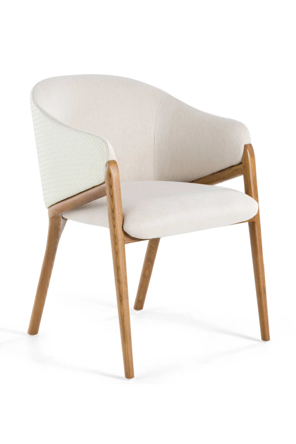 Luxury Curve-Back Cream Upholstered Modern Dining Chair European Style for Villa