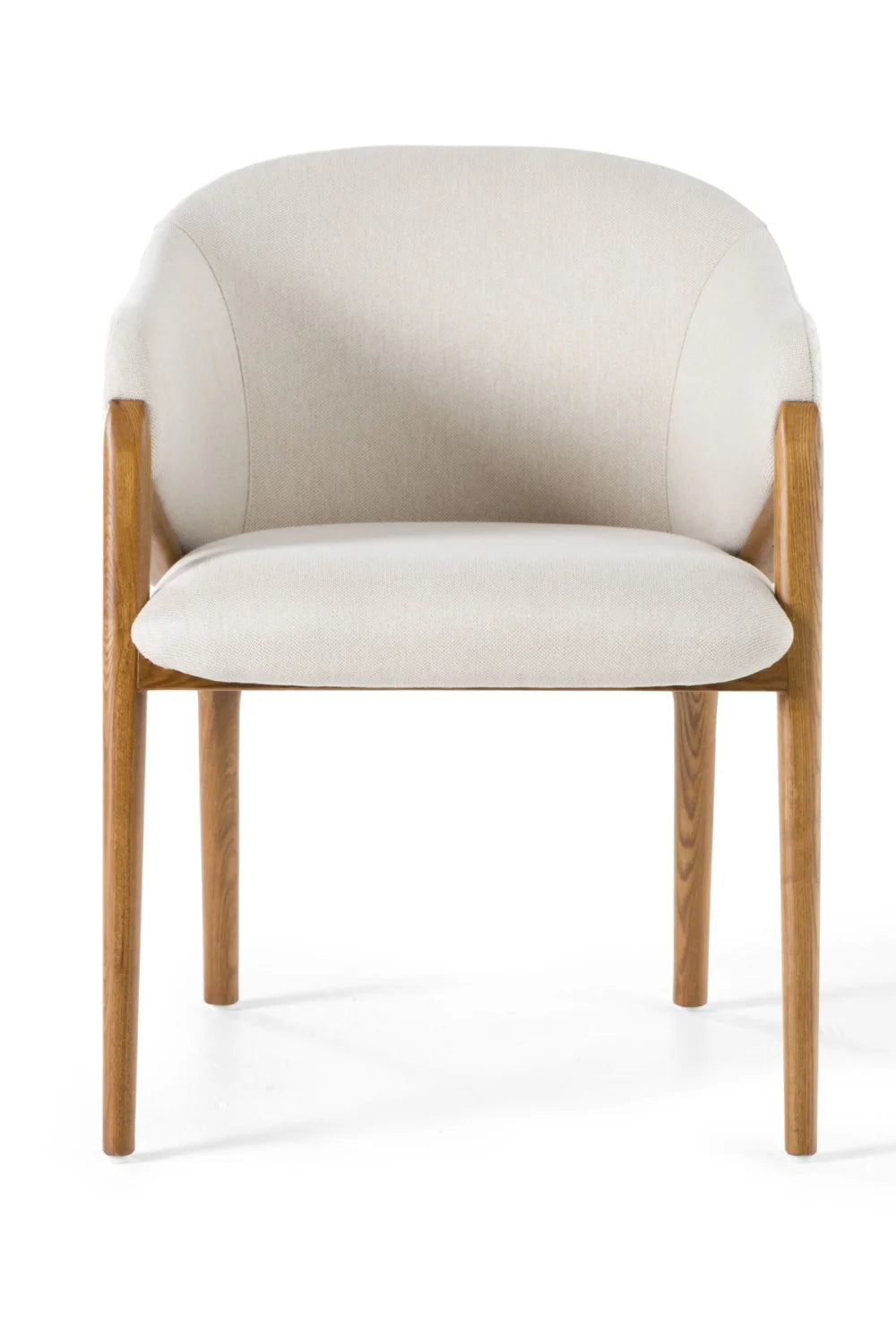 Luxury Curve-Back Cream Upholstered Modern Dining Chair European Style for Villa
