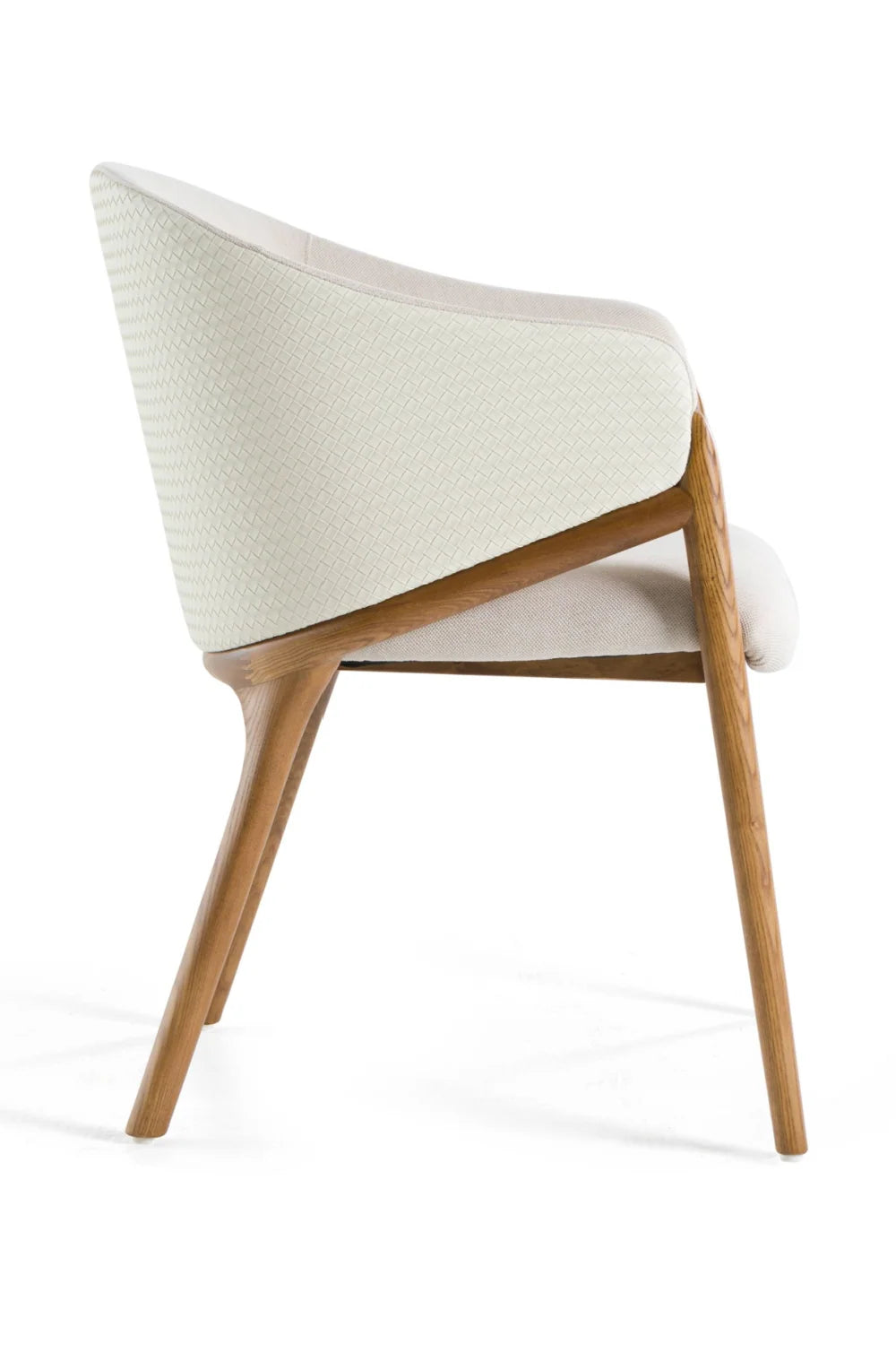 Luxury Curve-Back Cream Upholstered Modern Dining Chair European Style for Villa