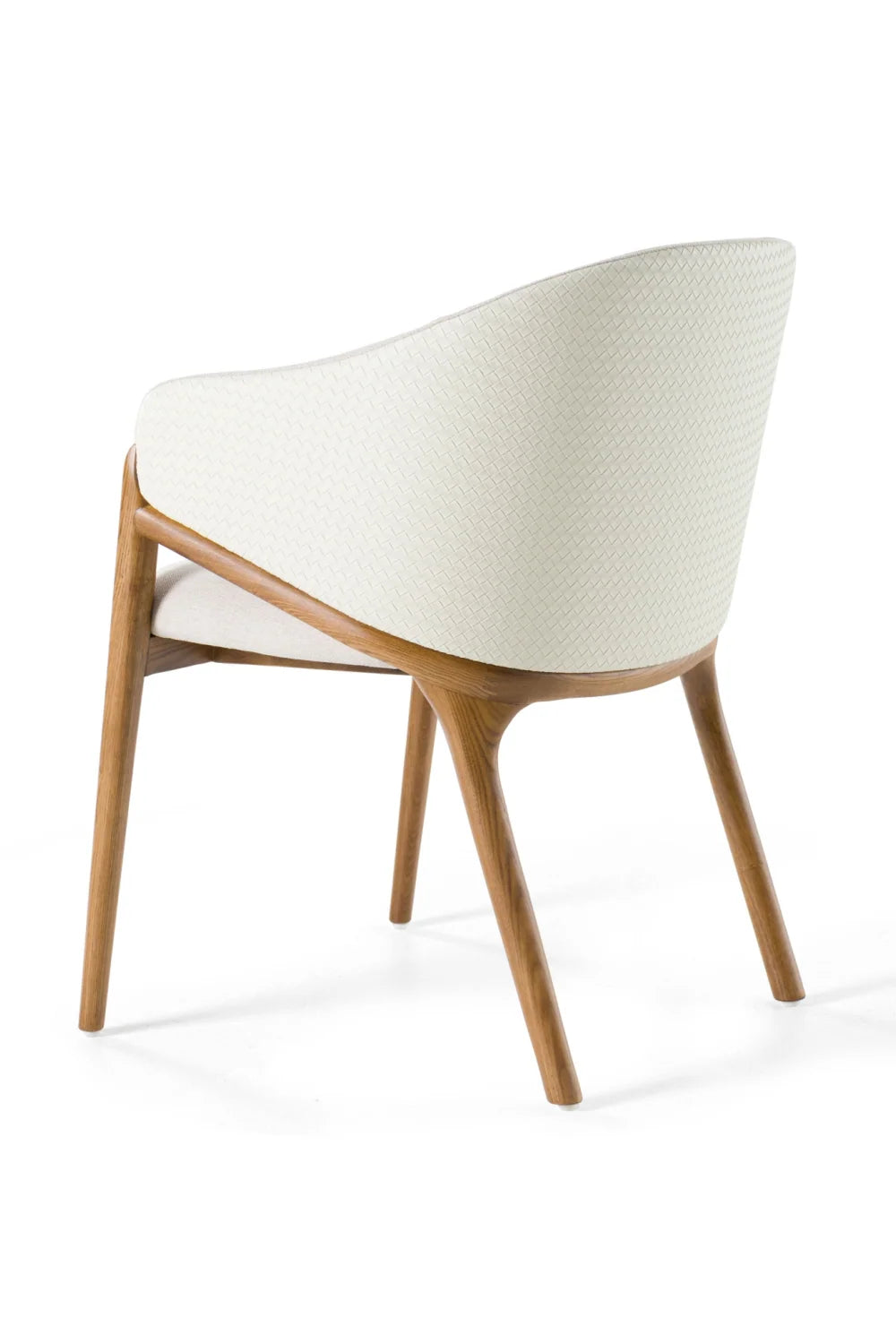 Luxury Curve-Back Cream Upholstered Modern Dining Chair European Style for Villa