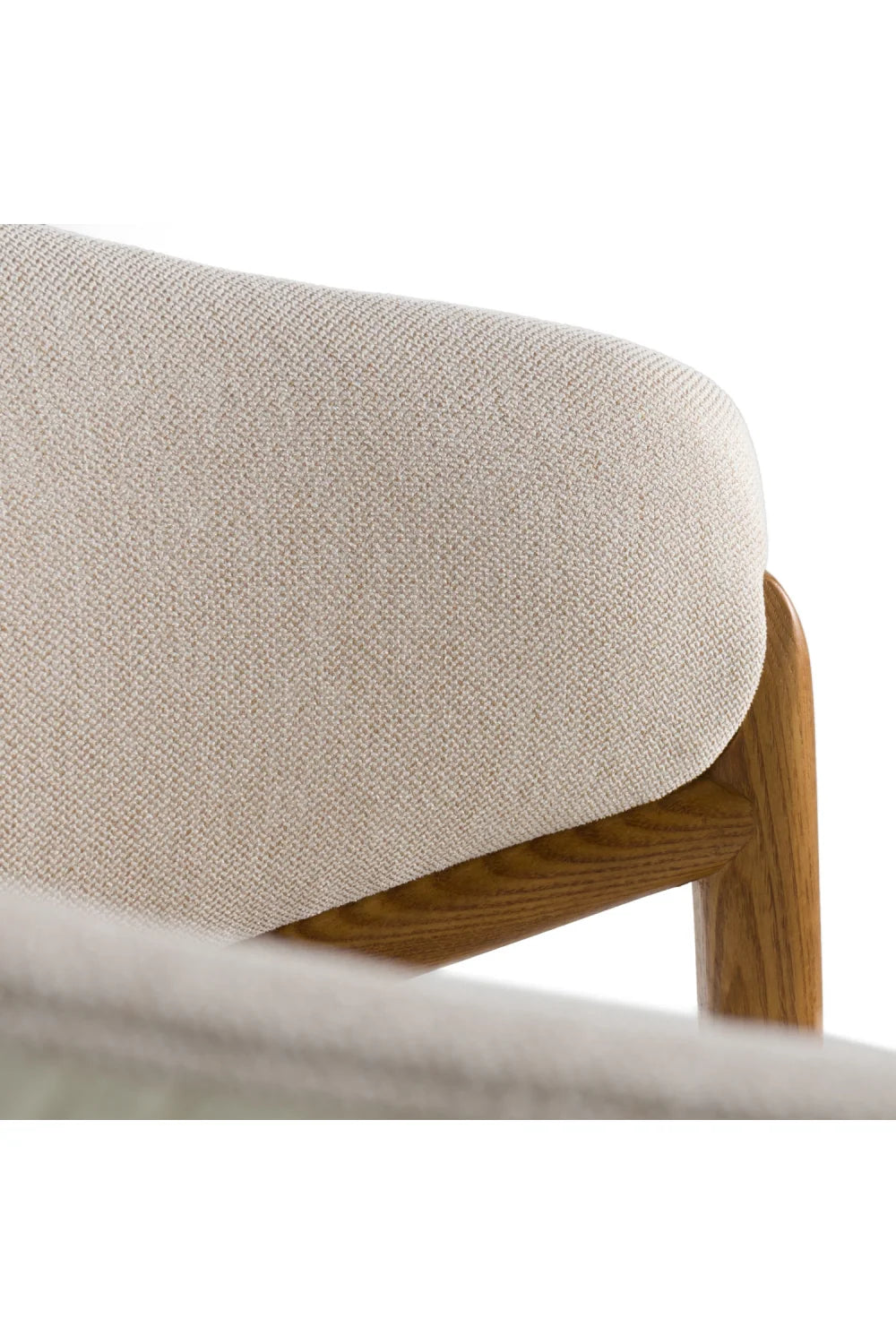 Luxury Curve-Back Cream Upholstered Modern Dining Chair European Style for Villa